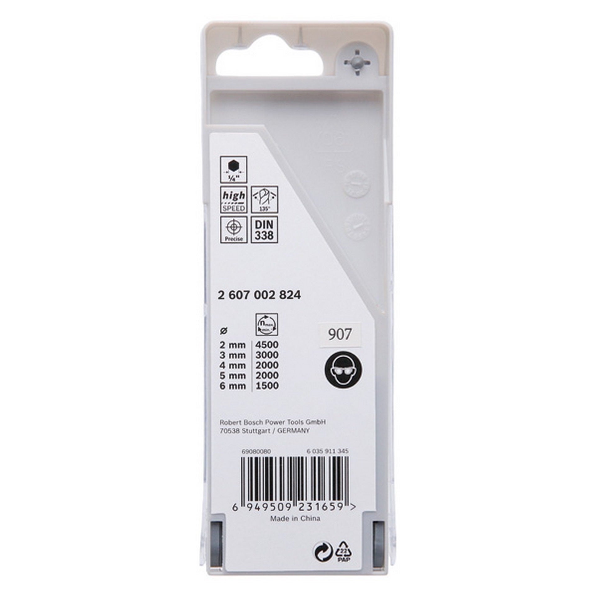 Bosch HSS PointTeQ Sechskantbohrer-Set, 5-tlg., 2-6 mm #2607002824