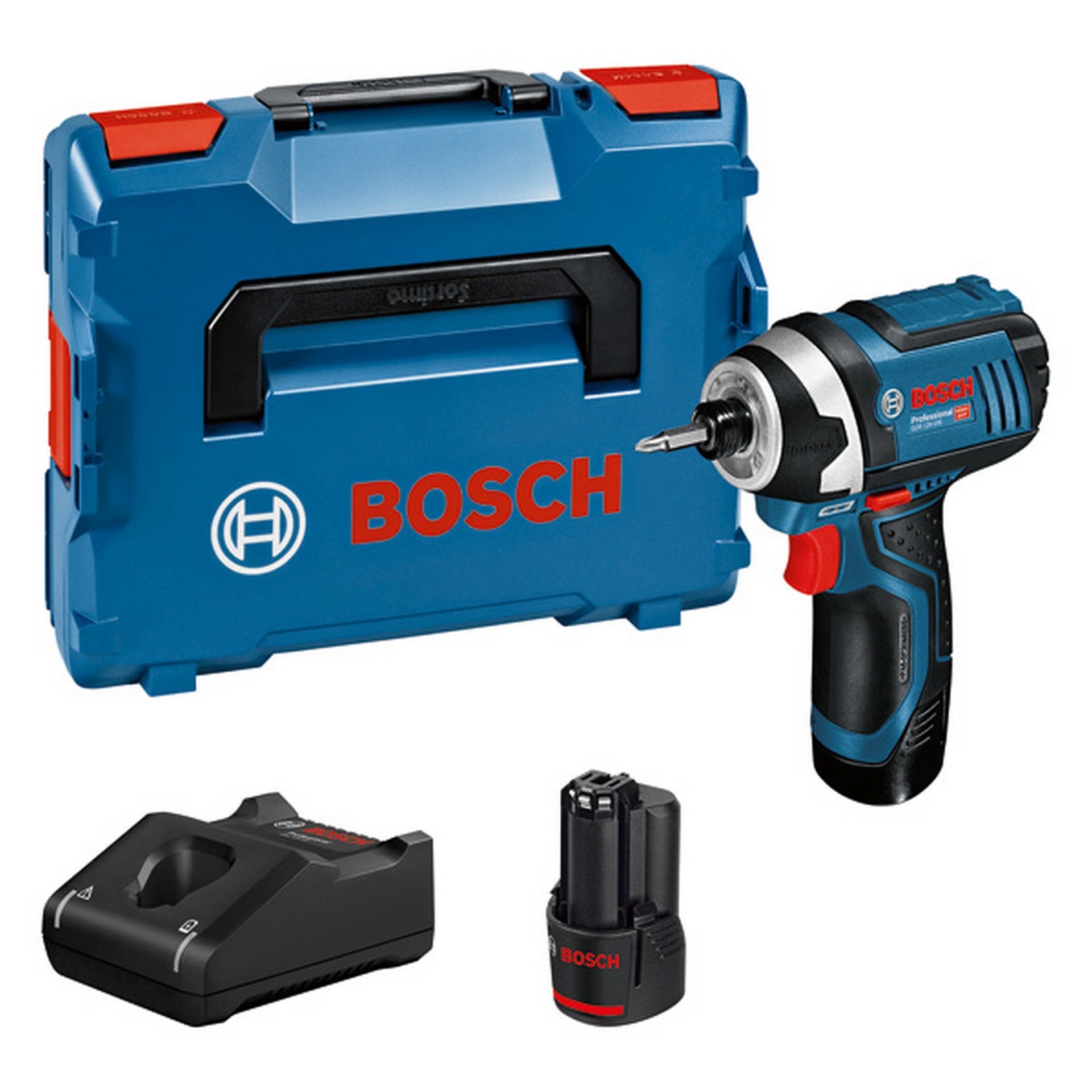 Bosch Akku-Drehschlagschrauber GDR 12V-105, 2 x Akku GBA 12V 2.0Ah in L-BOXX #06019A6977