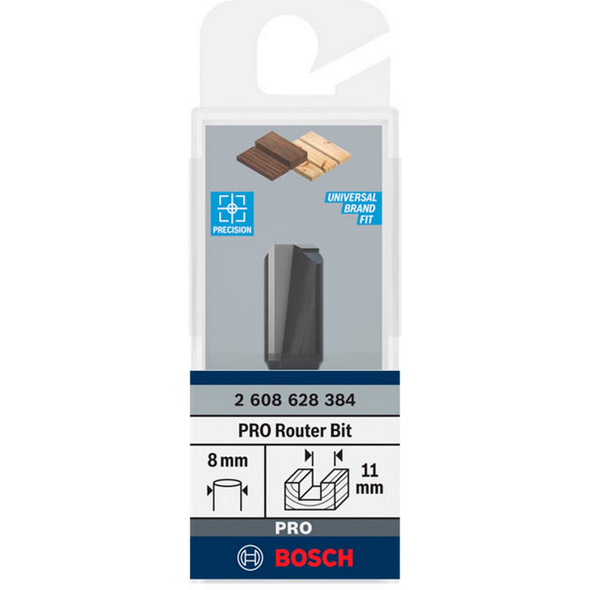 Bosch PRO Nutfräser, zweischneidig, D 11 mm, L 19,6 mm, S 8 mm #2608628384