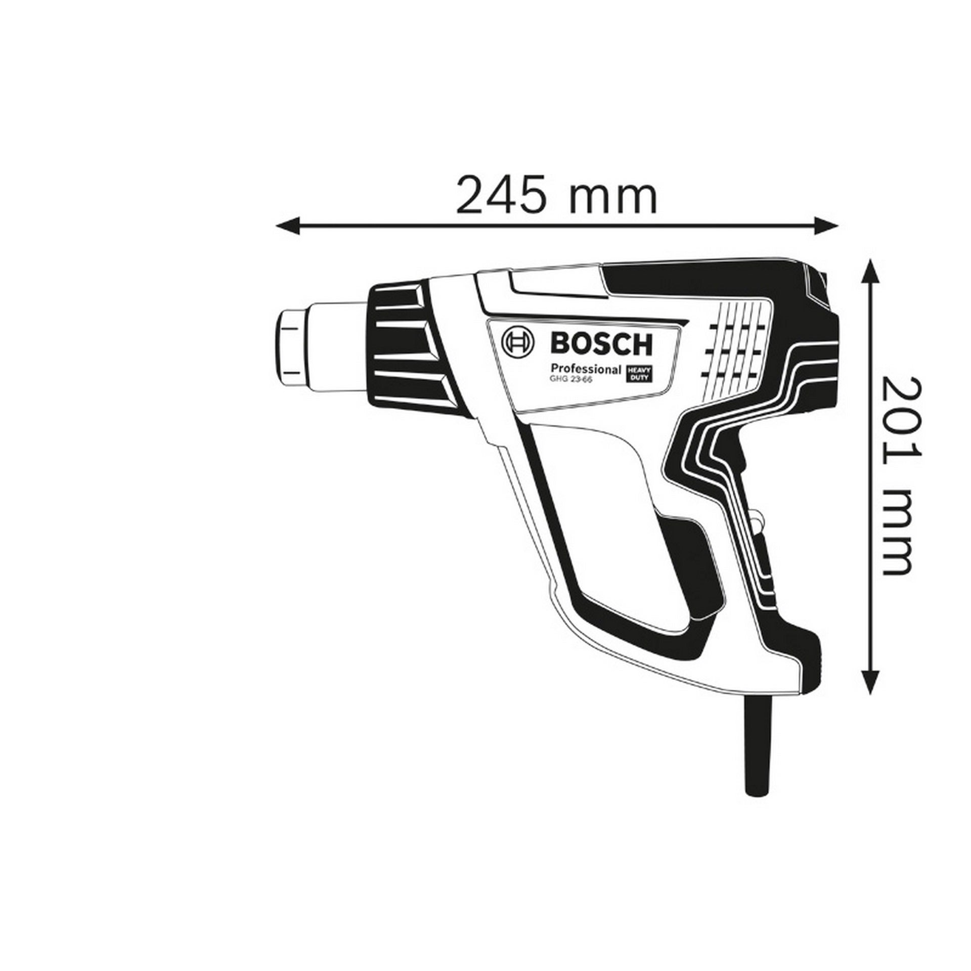 Bosch Heißluftgebläse GHG 23-66 im Handwerkerkoffer #06012A6300