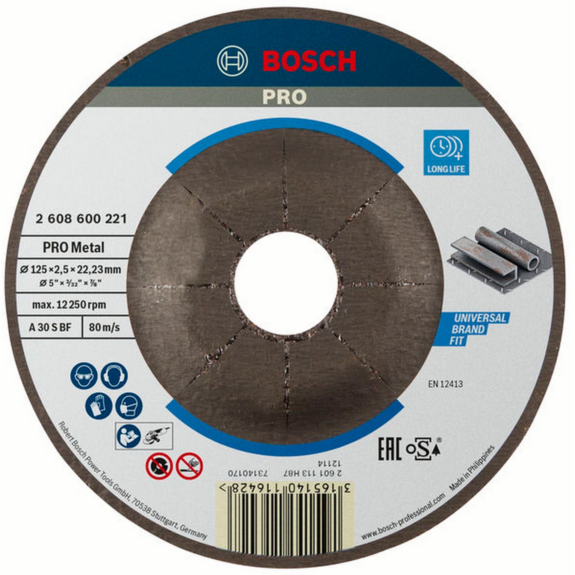 Bosch PRO Metal Trennscheibe, 125 x 2.5 x 22.23 mm, gekröpft, oSa #2608600221