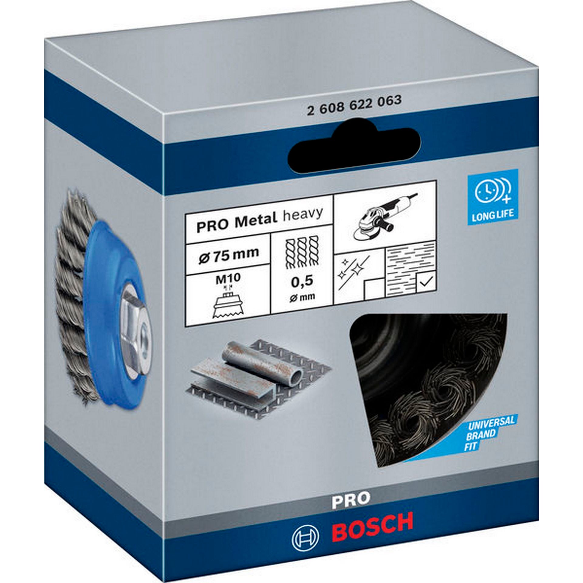 Bosch PRO Metal heavy Topfbürste, 75 x 0,5 mm, Gewinde #2608622063