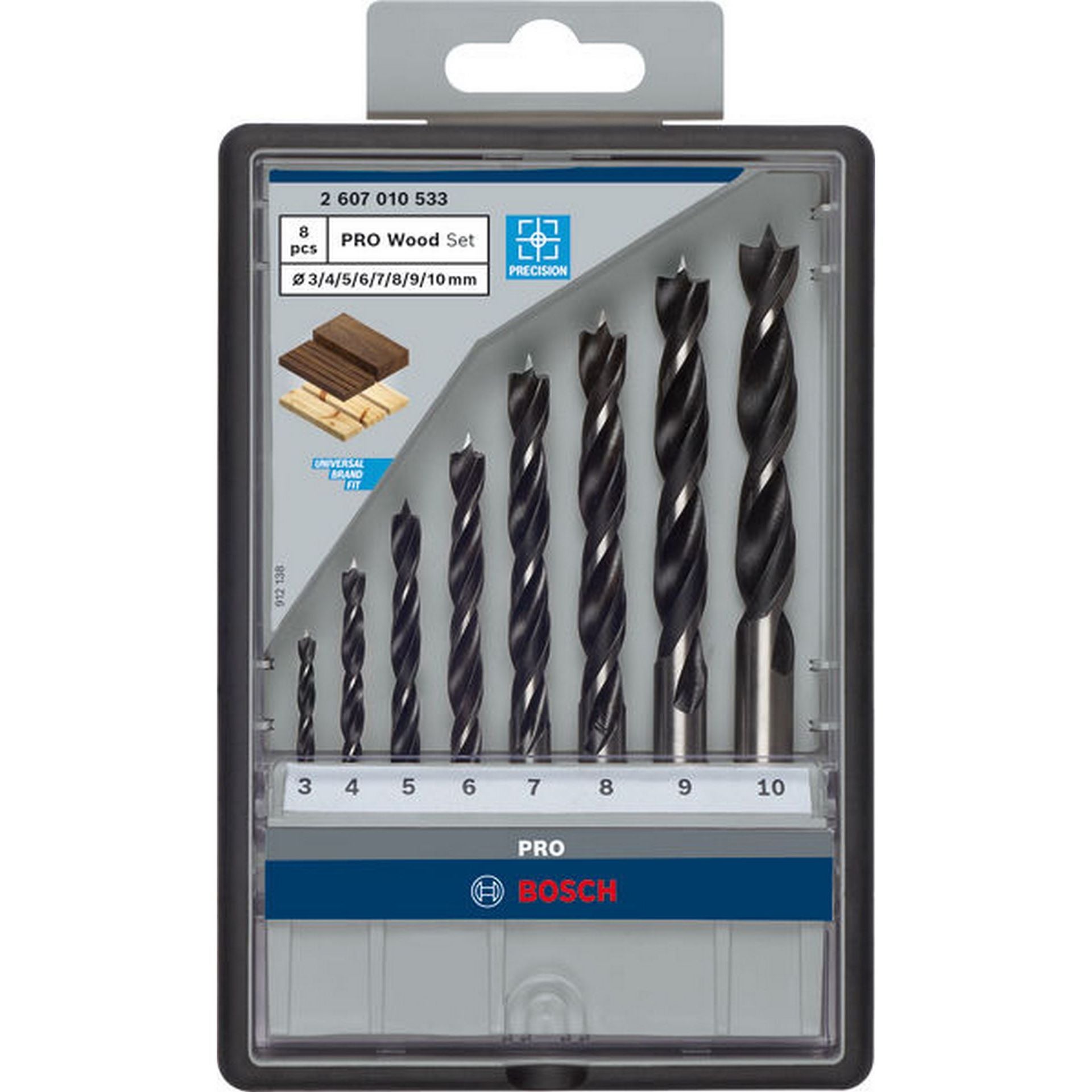 Bosch PRO Wood Holzspiralbohrer Set. 8-tlg. #2607010533