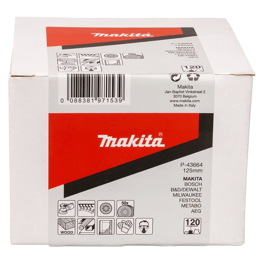 Makita Schleifpapier/Ø 125 mm/K120/50 Stk. #P-43664