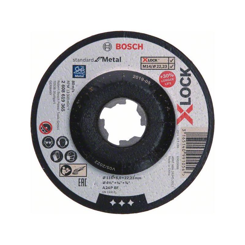 Bosch PRO Metal X-Lock Schleifscheibe, 115 x 6 x 22.23 mm #2608619365
