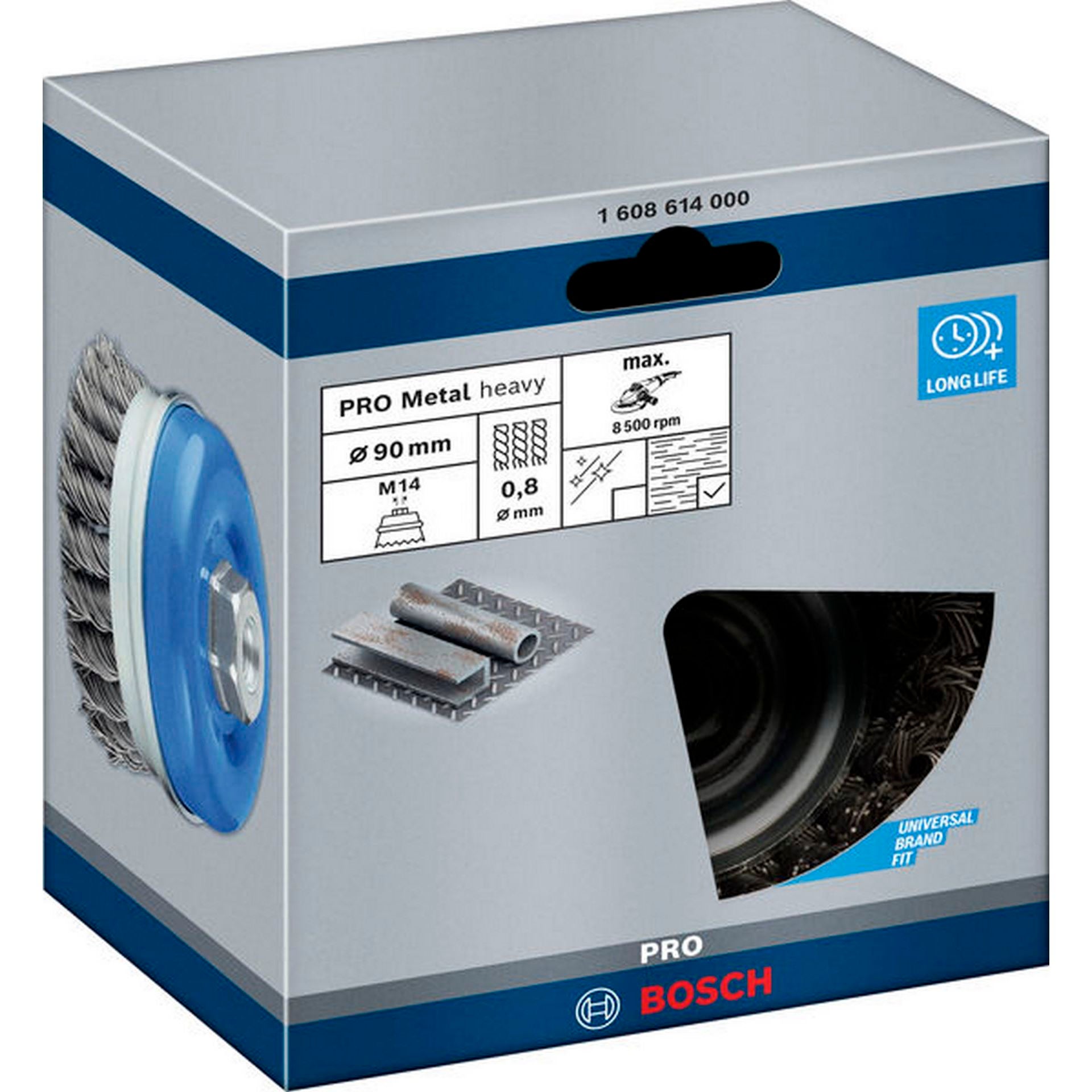 Bosch PRO Metal heavy Topfbürste, 90 x 0,8 mm, Gewinde #1608614000