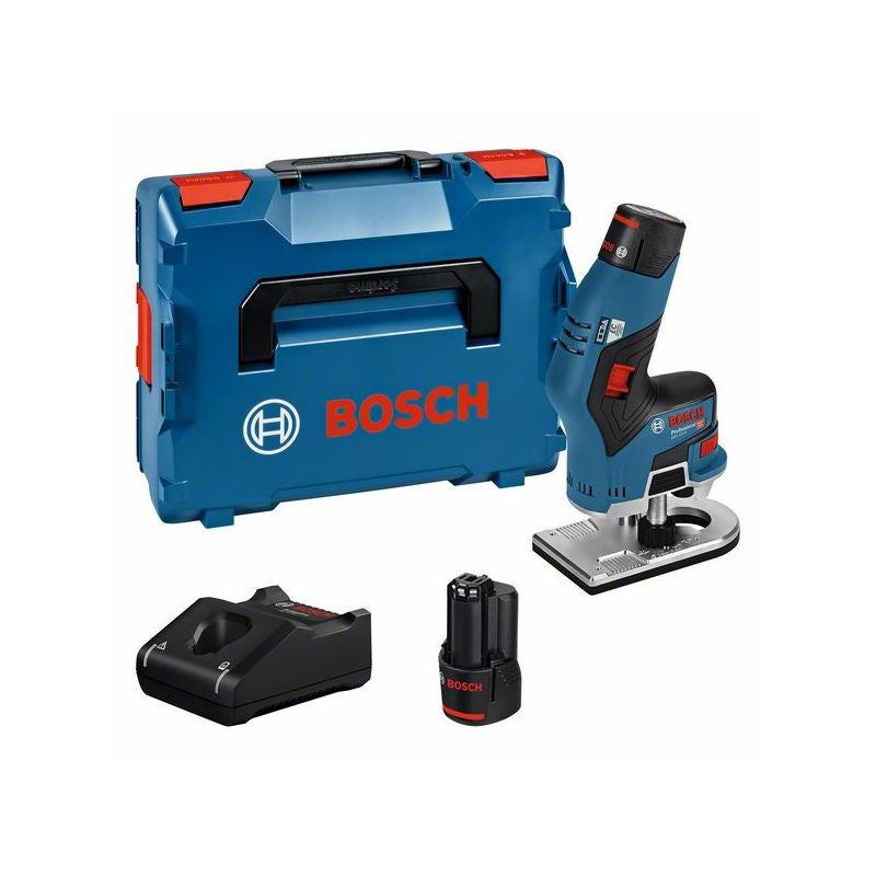 Bosch Akku-Kantenfräse GKF 12V-8, 2 x Akku GBA 12V 3.0Ah in L-BOXX #06016B0000