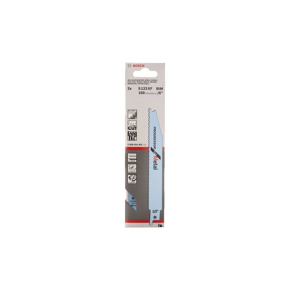 Bosch Säbelsägeblatt S 123 XF, Progressor for Metal, 2er-Pack #2608654401