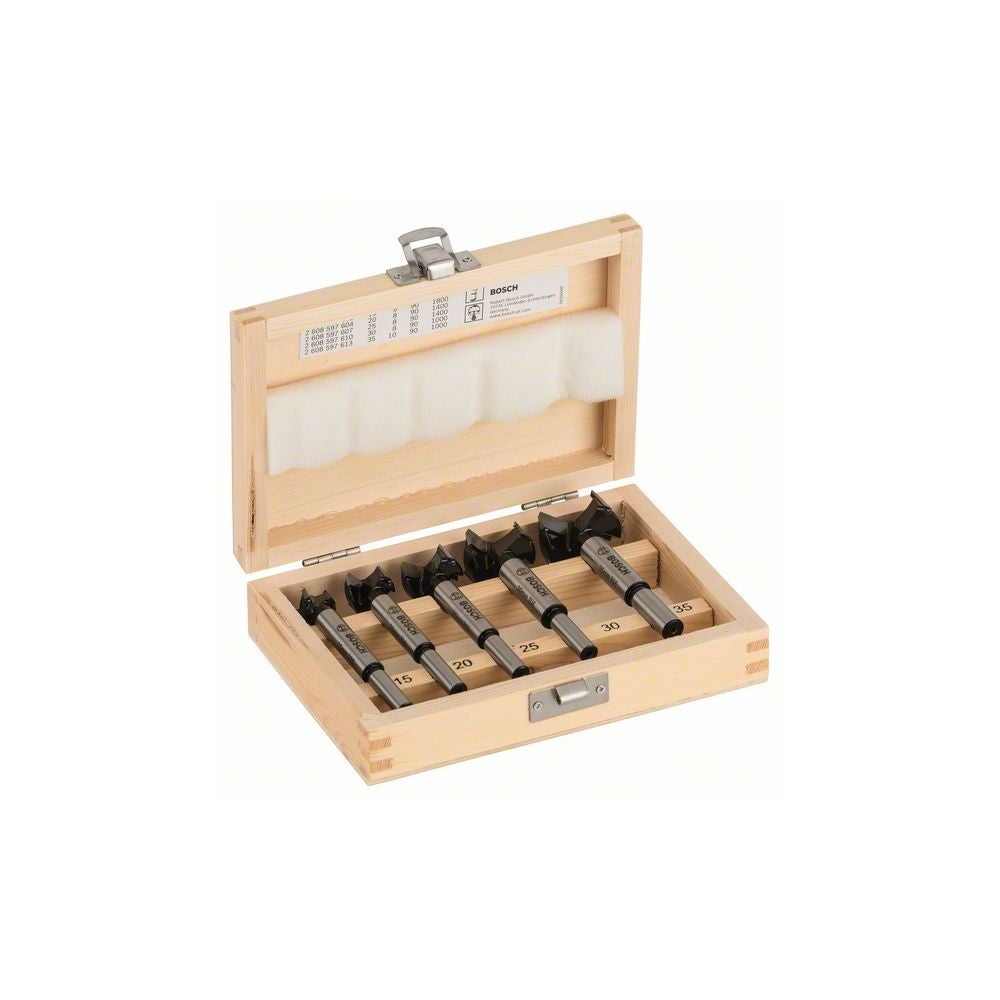 Bosch 5-tlg. Scharnierlochbohrer-Set, Carbide, 15–35 mm #2607018750