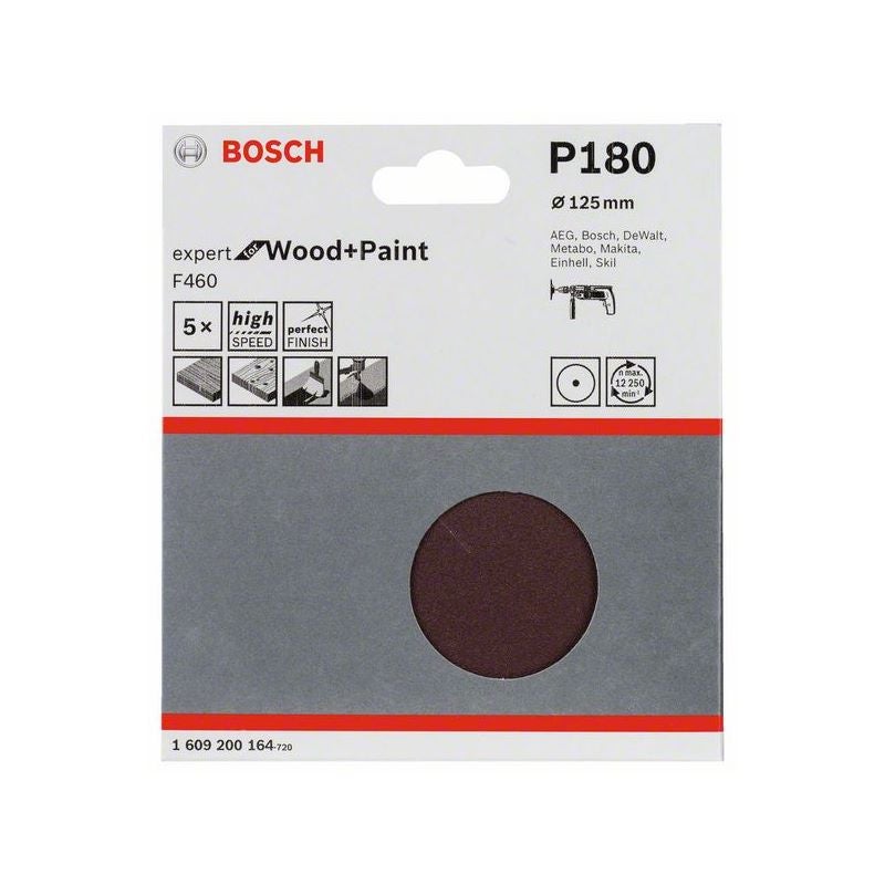 Bosch PRO F460 Schleifblatt, 125 mm, G180, 5-tlg. #1609200164