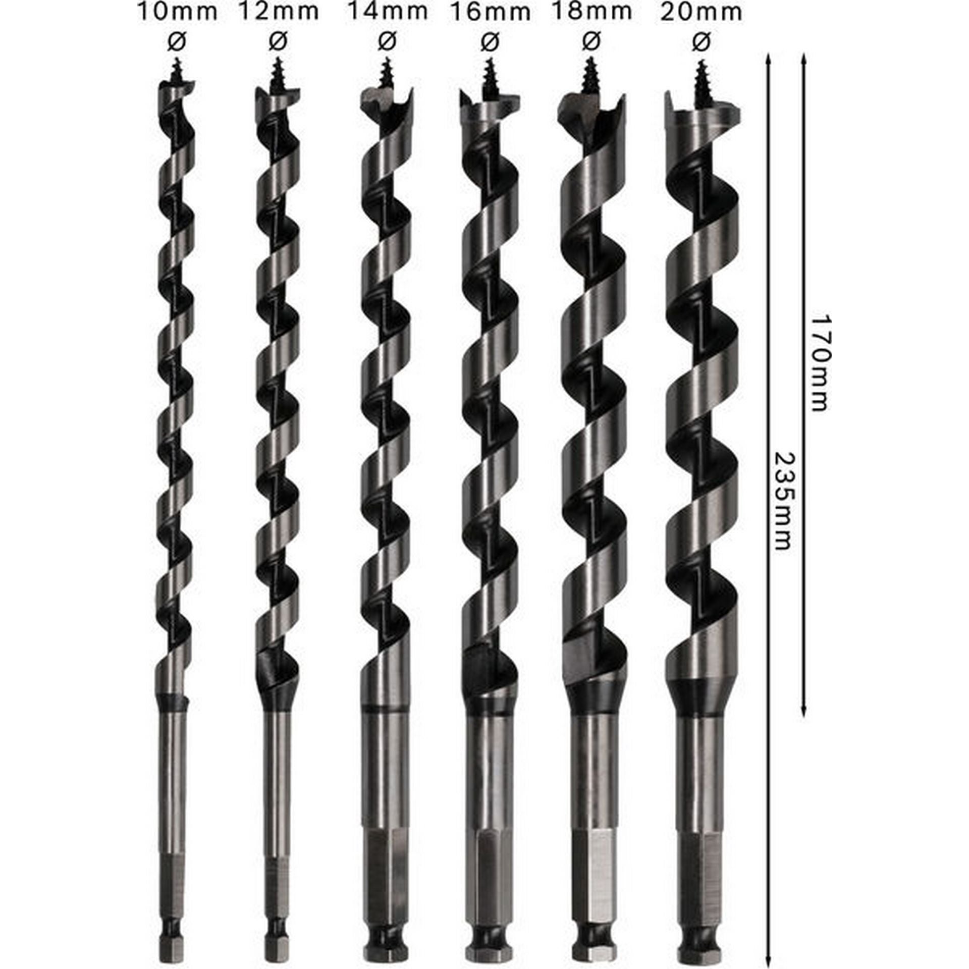 Bosch PRO Wood Holzschlangenbohrer Set, L235 mm, 6-tlg. #2607019322