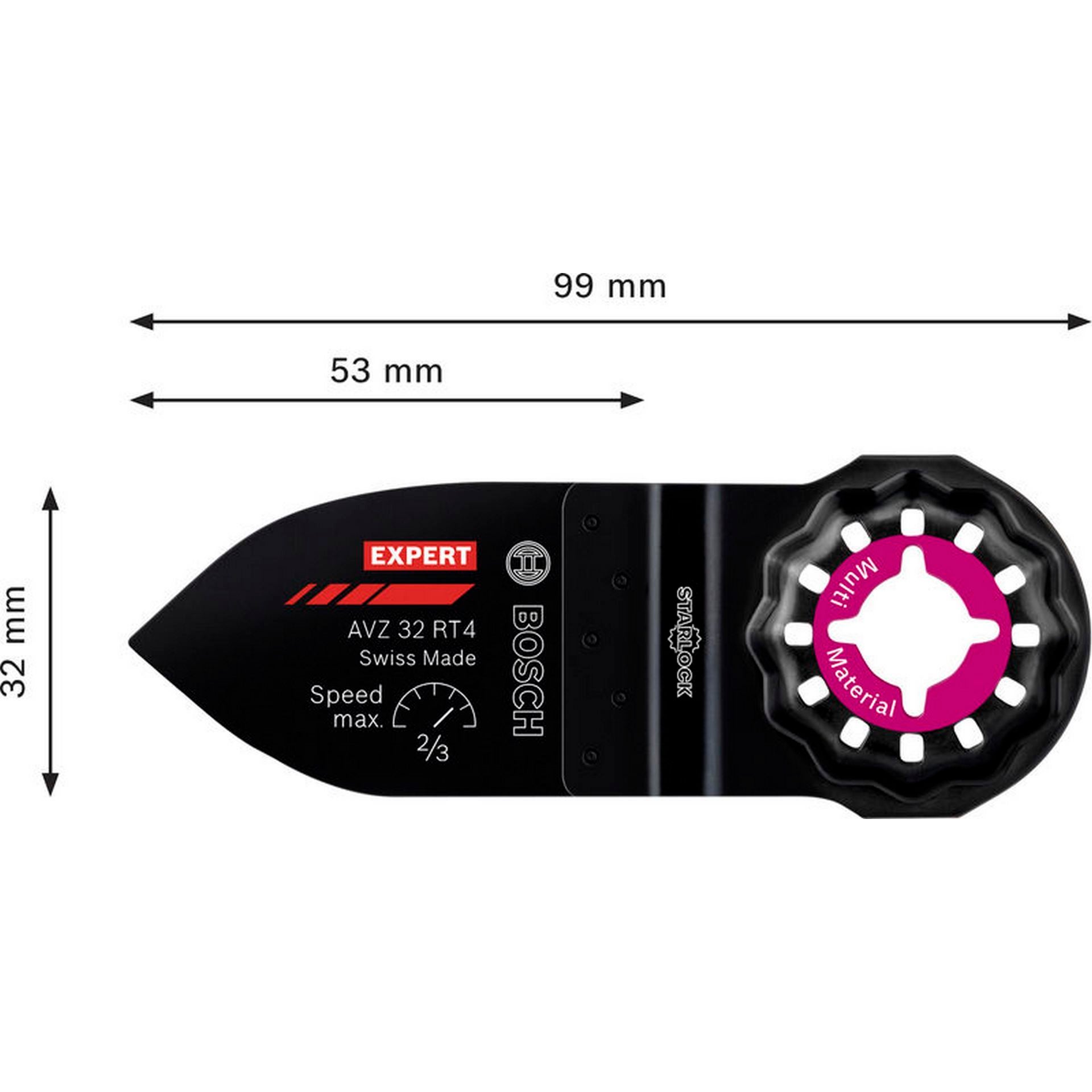 Bosch EXPERT AVZ 32 RT4 Schleiffinger für Multifunktionswerkzeuge, 32x53 mm #2608900040
