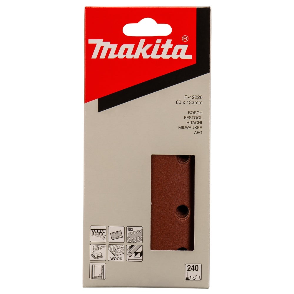 Makita Schleifpapier 80 x 133 mm, K240, 10 Stk. #P-42226
