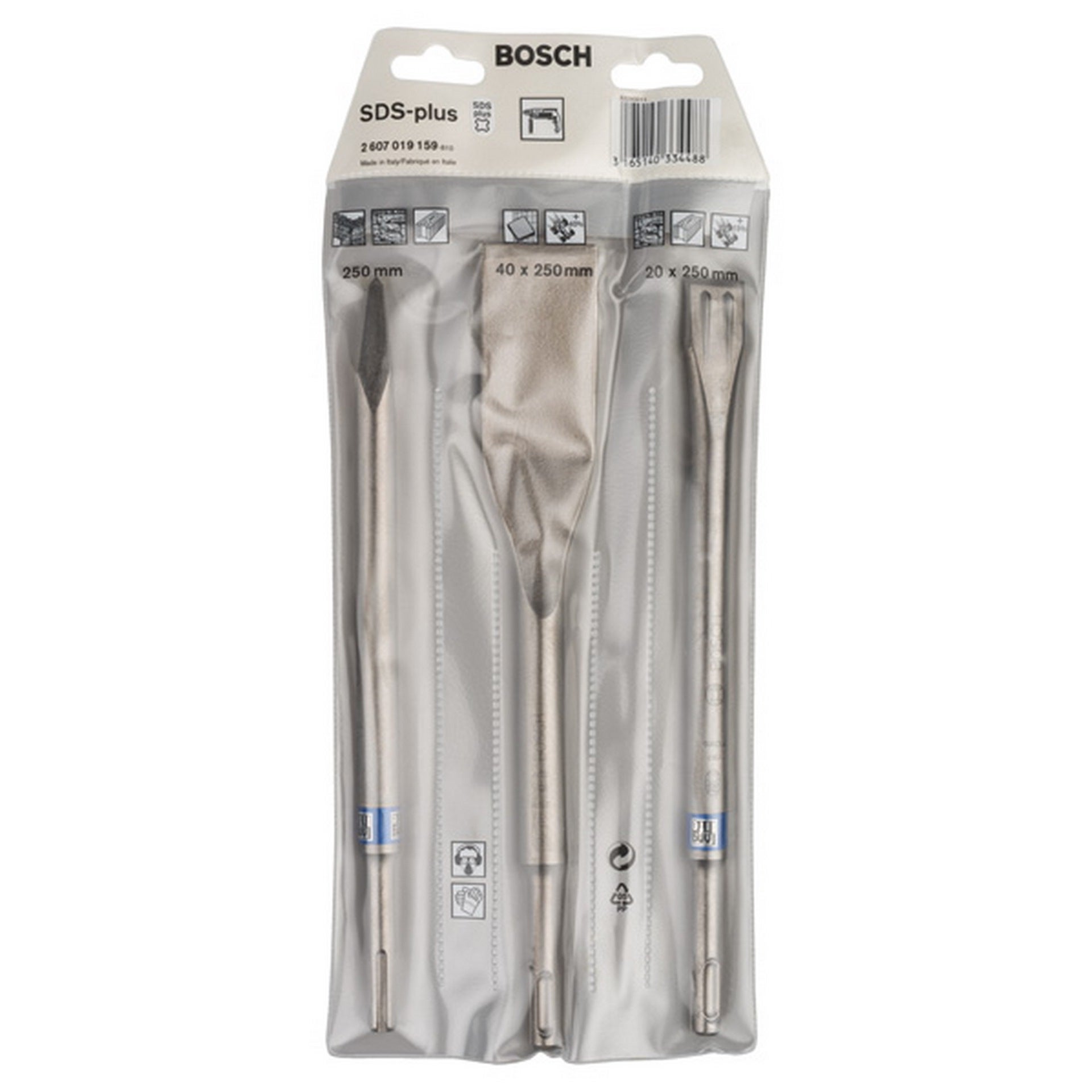 Bosch PRO SDS plus-5C Meißelset, 0; 40; 20x250; 260; 250 mm, 3-tlg. #2607019159