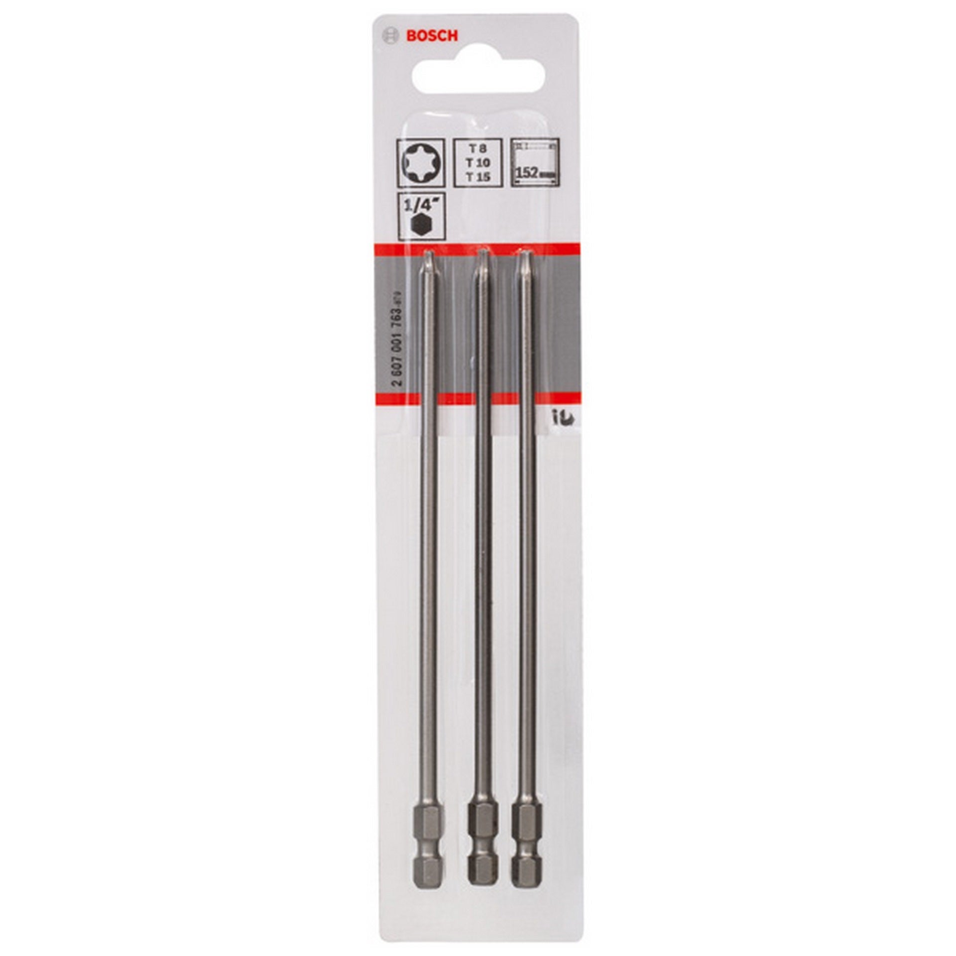 Bosch Schrauberbit-Set Extra-Hart, 3-teilig, T8, T10, T15, 152 mm #2607001763