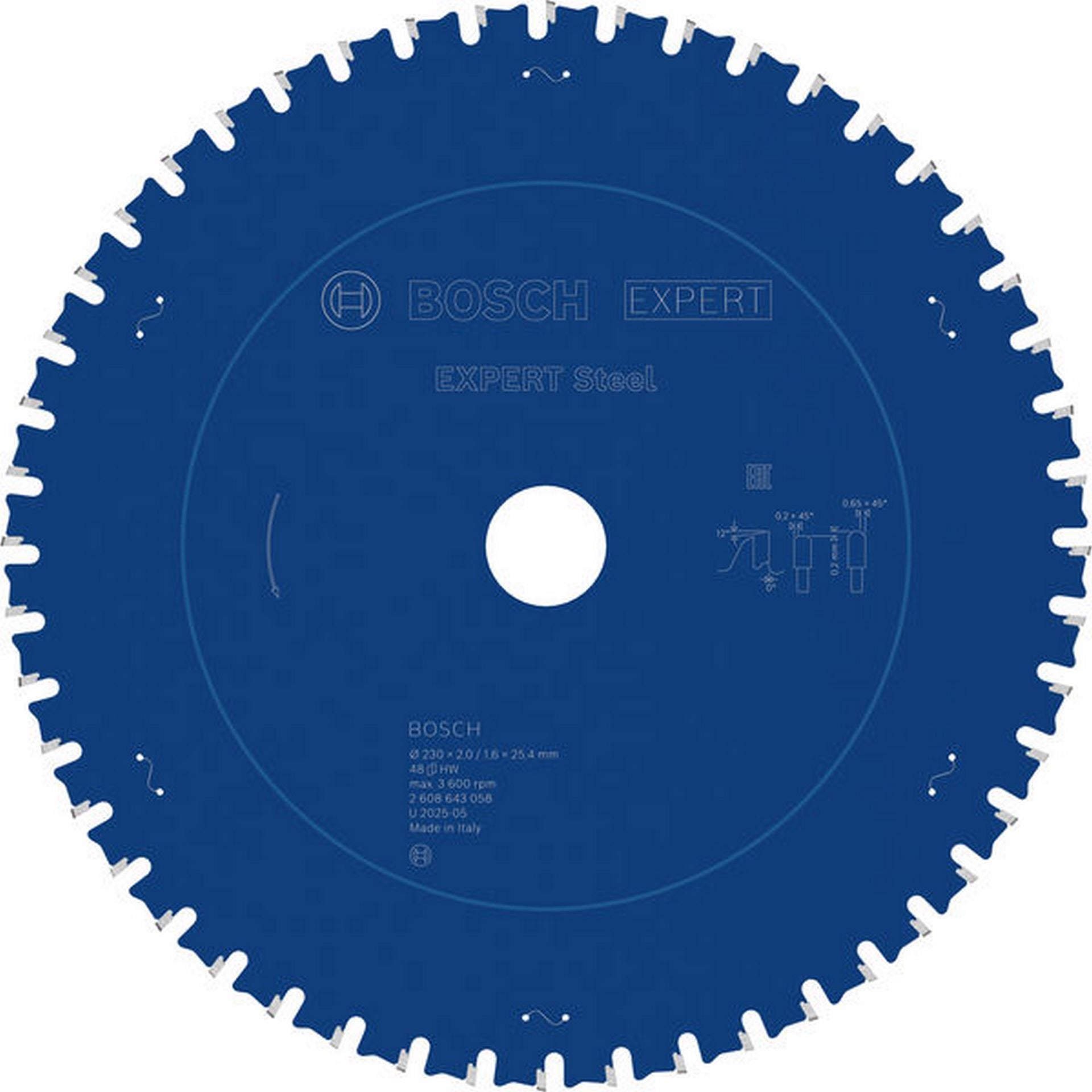 Bosch EXPERT Steel Kreissägeblatt, 230x2/1,6x25,4 mm, Z48 #2608643058