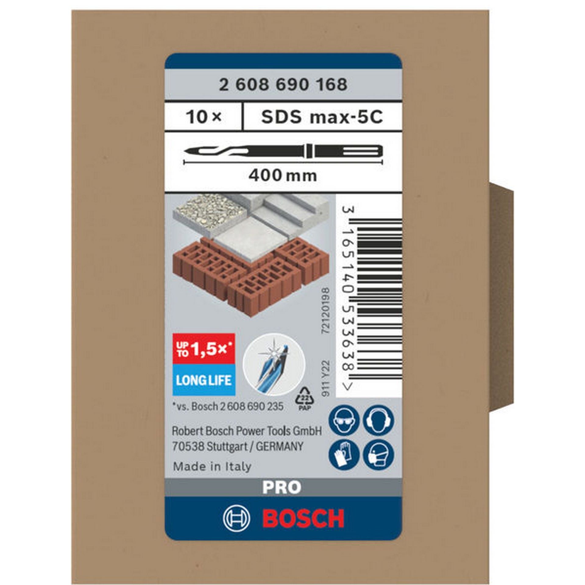 Bosch PRO SDS max-5C Spitzmeißel-Set, 400 mm, 10-tlg. #2608690168