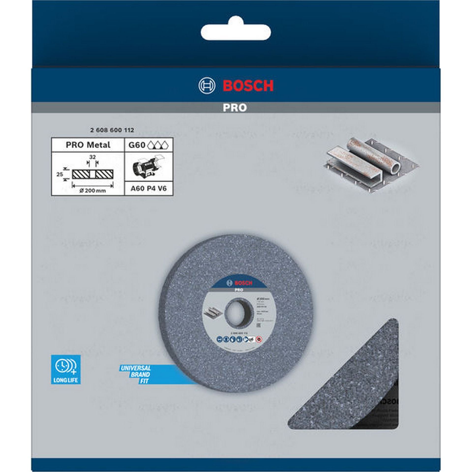 Bosch PRO Metal Schleifscheibe, 200 x 25 x 32 mm, G60 #2608600112