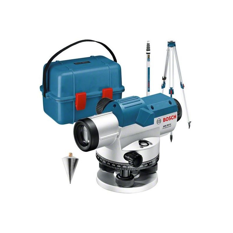 Bosch Optisches Nivelliergerät GOL 26 G, mit Baustativ BT160, Messstab GR 500 #0601068003
