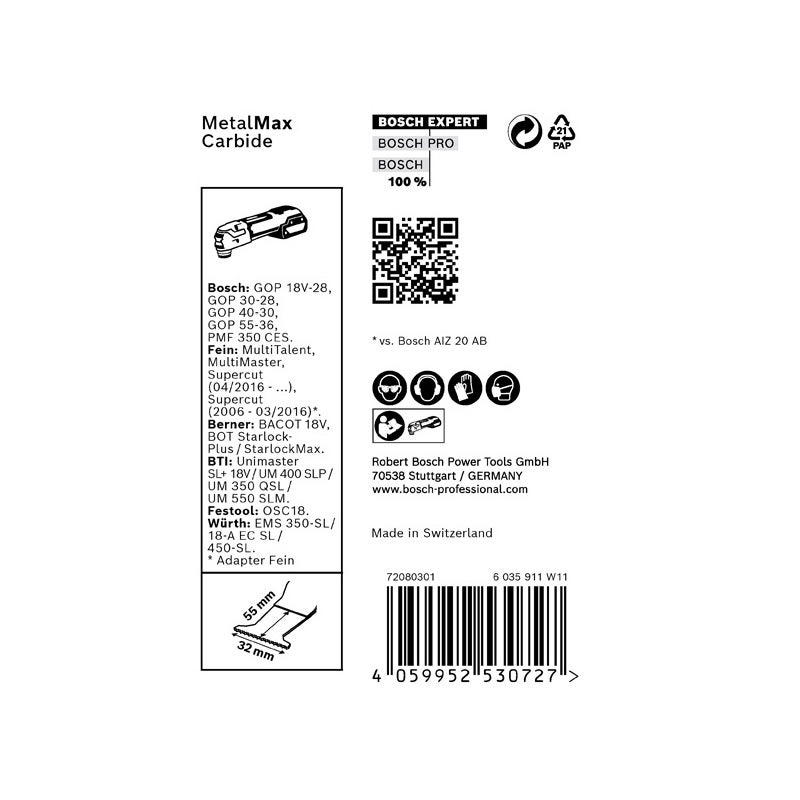 Bosch EXPERT MetalMax PAIZ 32 AIT Tauchsägeblatt, 50x32 mm, 10-tlg. #2608900020