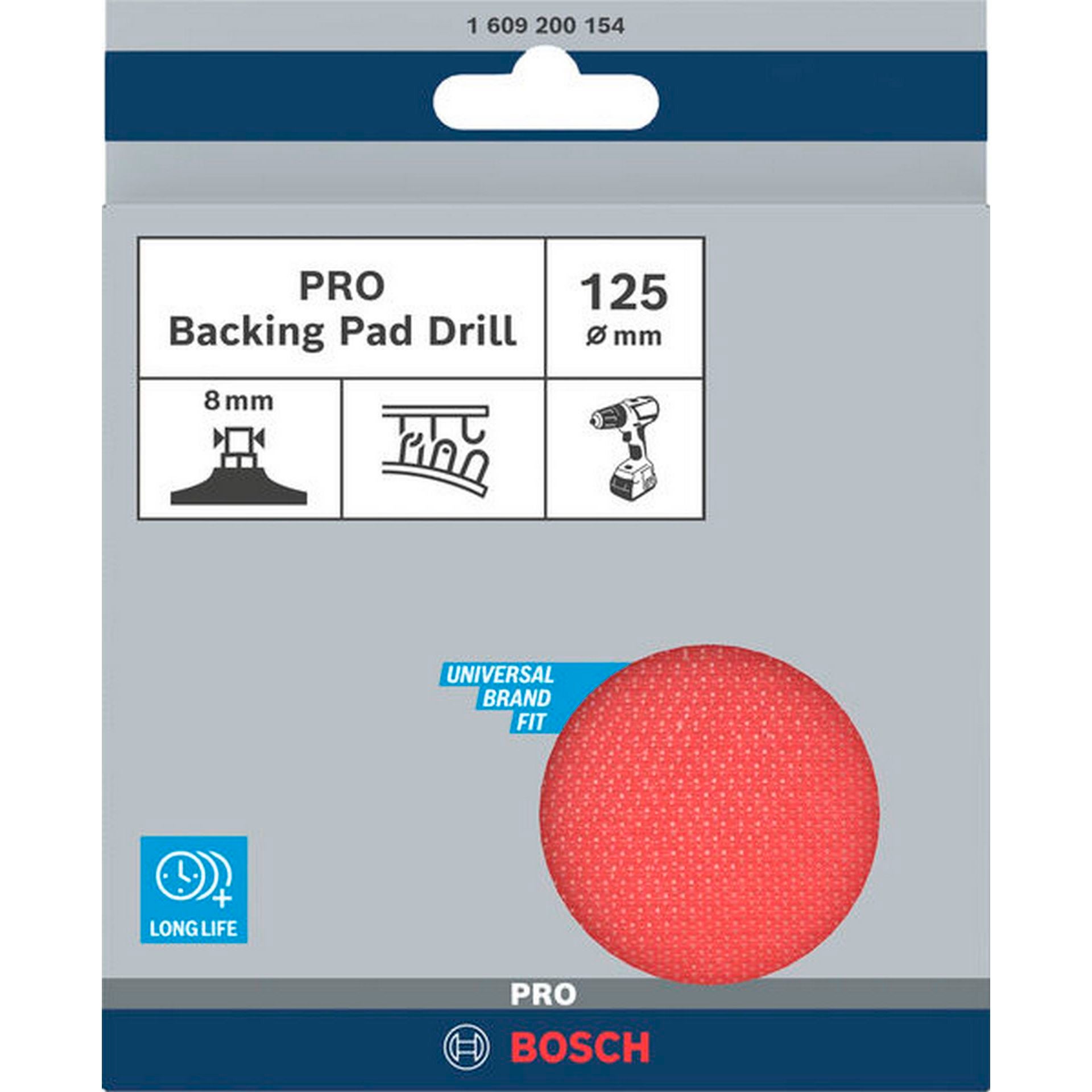 Bosch PRO Stützteller 125 x 8 mm, Klettverschluss #1609200154