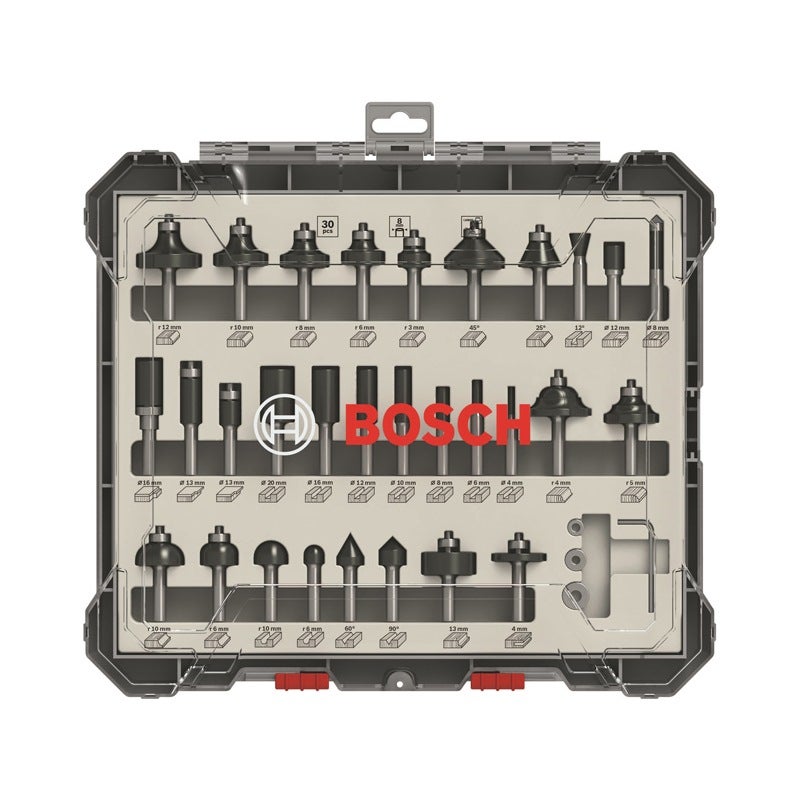 Bosch PRO Fräser-Set, gemischt, Schaft 8 mm, 30-tlg. #2607017475