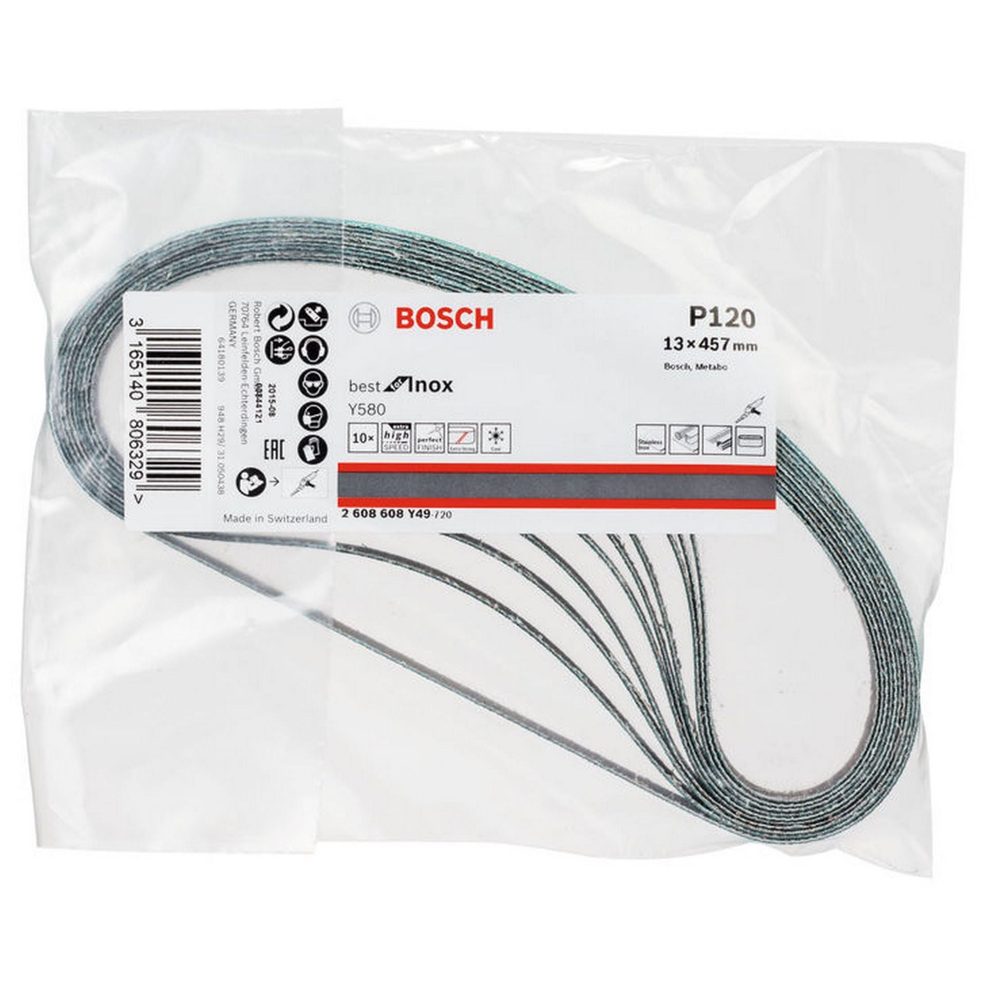 Bosch PRO Y580 Schleifband, 13 x 457 mm, 120, 10-tlg. #2608608Y49