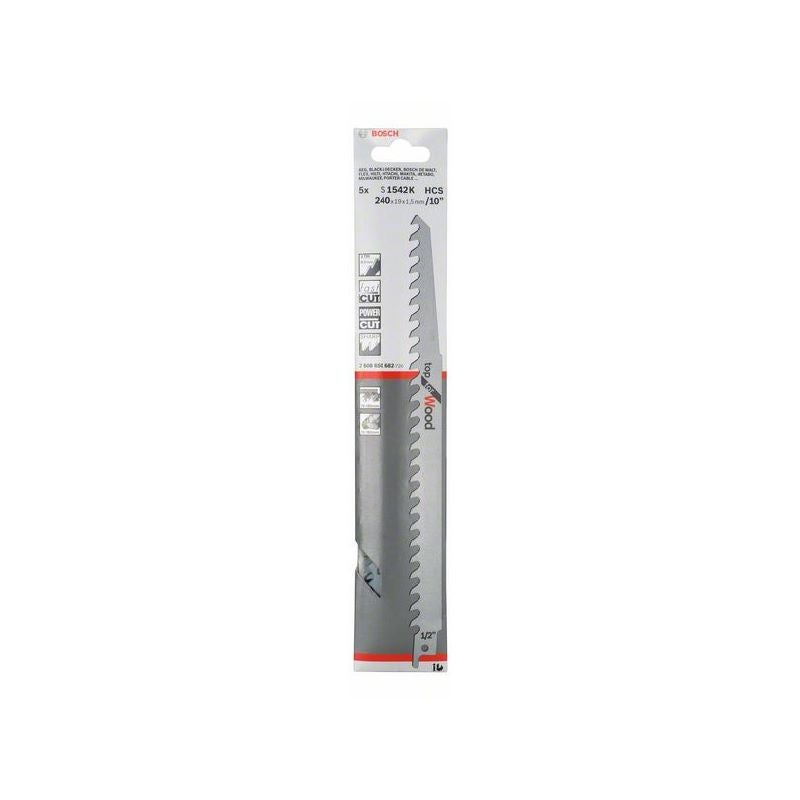 Bosch Säbelsägeblatt S 1542 K, Top for Wood, 5er-Pack #2608650682
