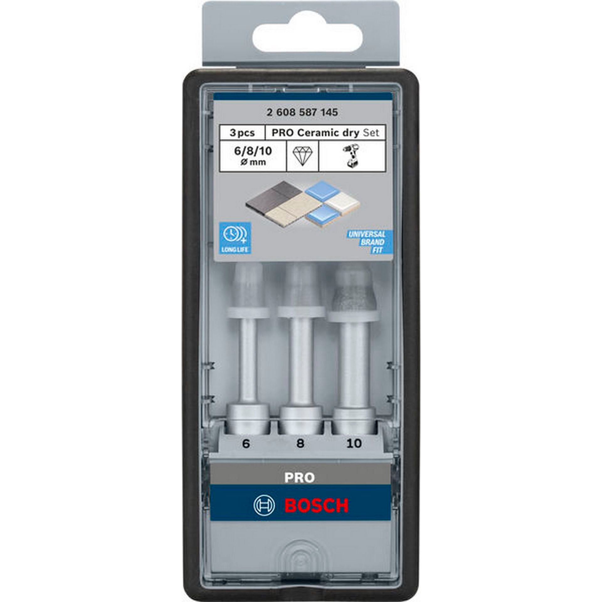 Bosch PRO Ceramic dry Bohrer-Set, 6 x 33, 8 x 33, 10 x 33 mm, 3-tlg. #2608587145