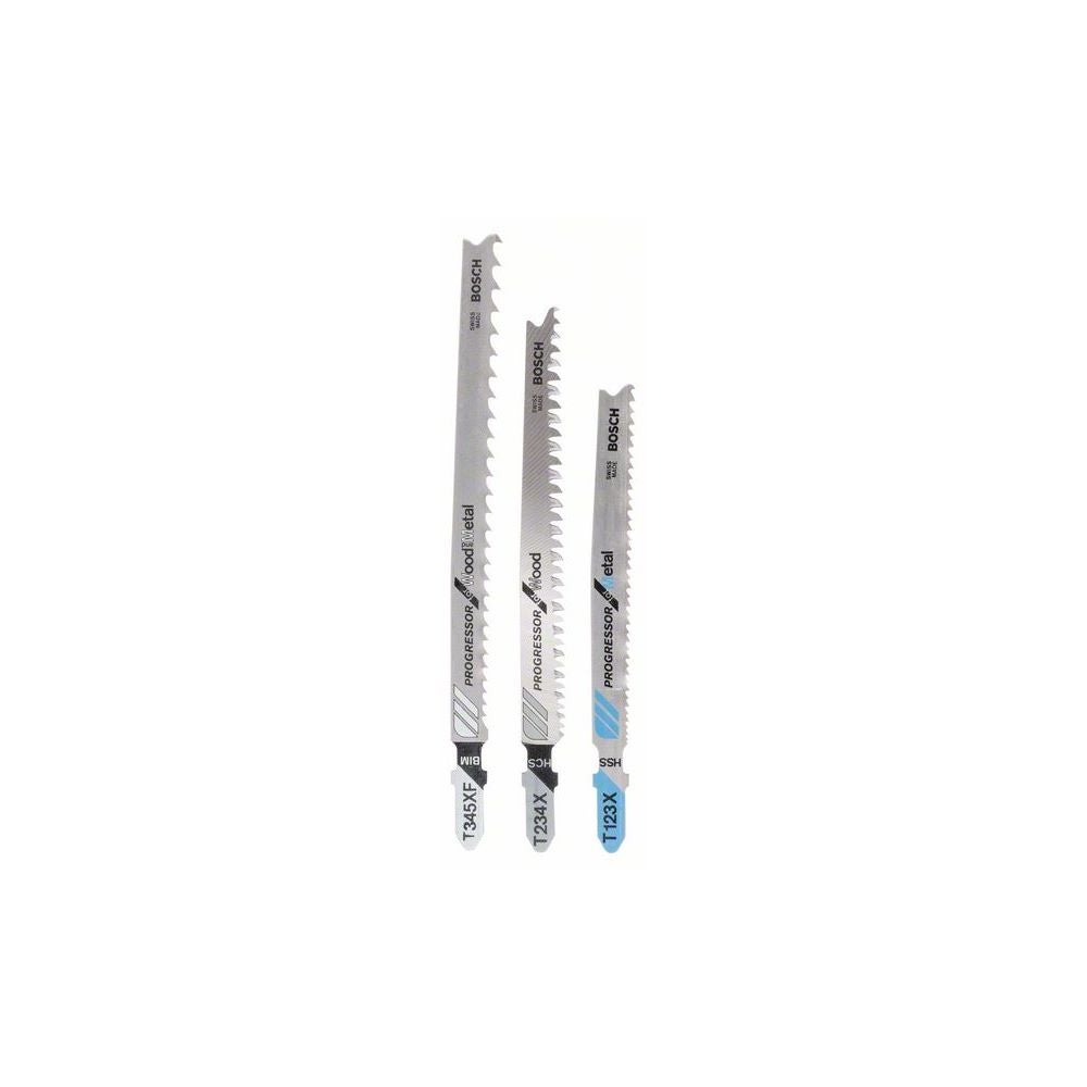 Bosch 3-tlg. Stichsägeblatt-Set, T-Schaft, Progressor for Wood and Metal #2607010515
