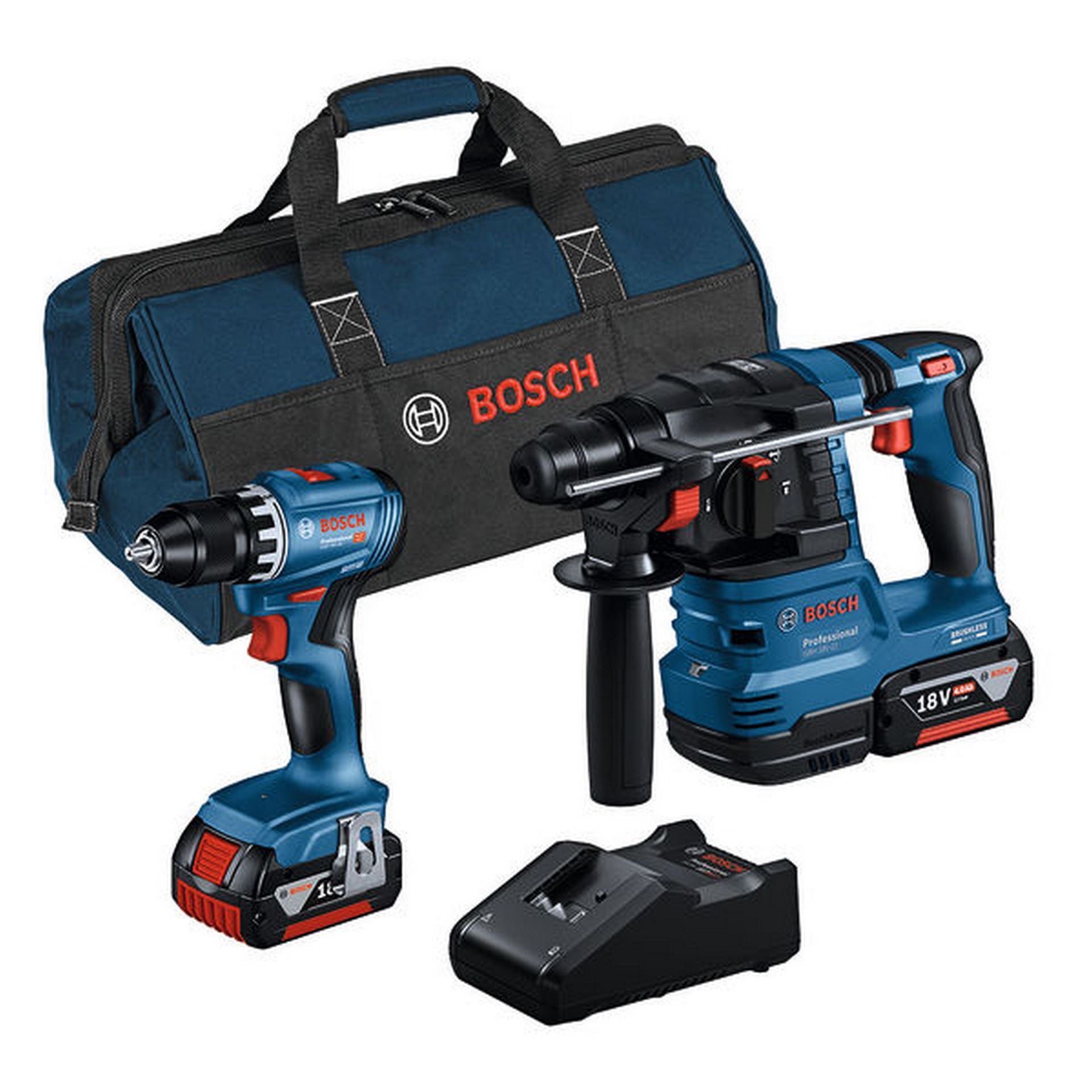 Bosch Combo Kit 2-tlg. Kit 18V: GSR 18V-45 + GBH 18V-22 + 2 x 4.0Ah + GAL 18V-40 (C) #0615A50038