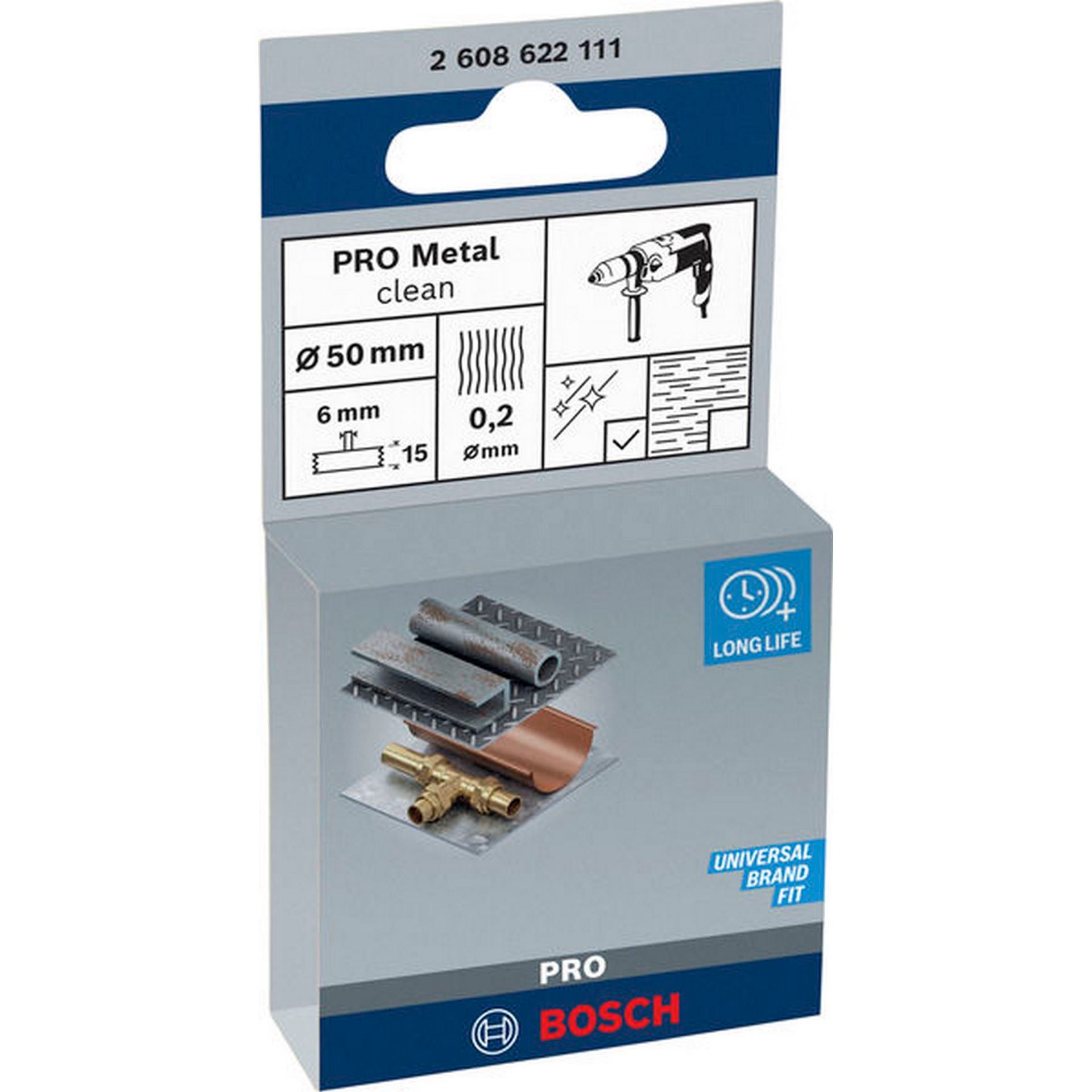 Bosch PRO Metal clean Scheibenbürste, gerader Schaft, 50 x 0,2 mm #2608622111