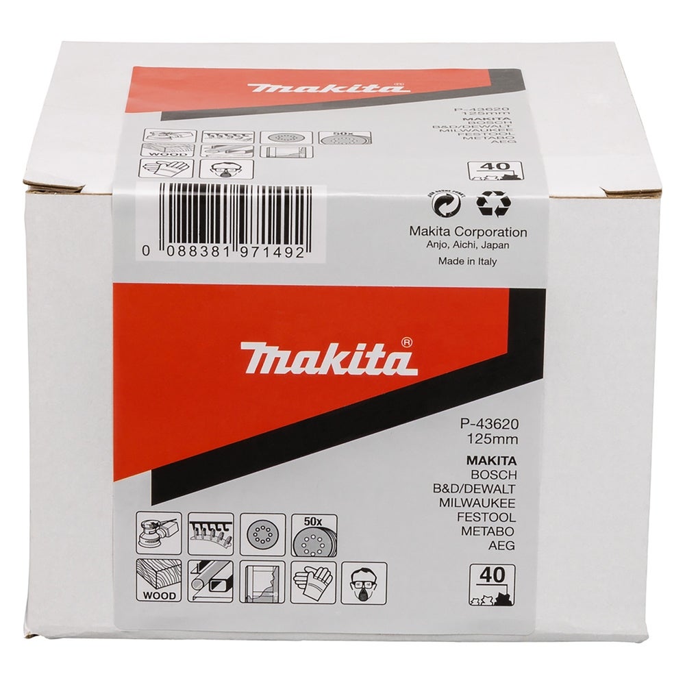 Makita Schleifpapier/Ø 125 mm/K40/50 Stk. #P-43620