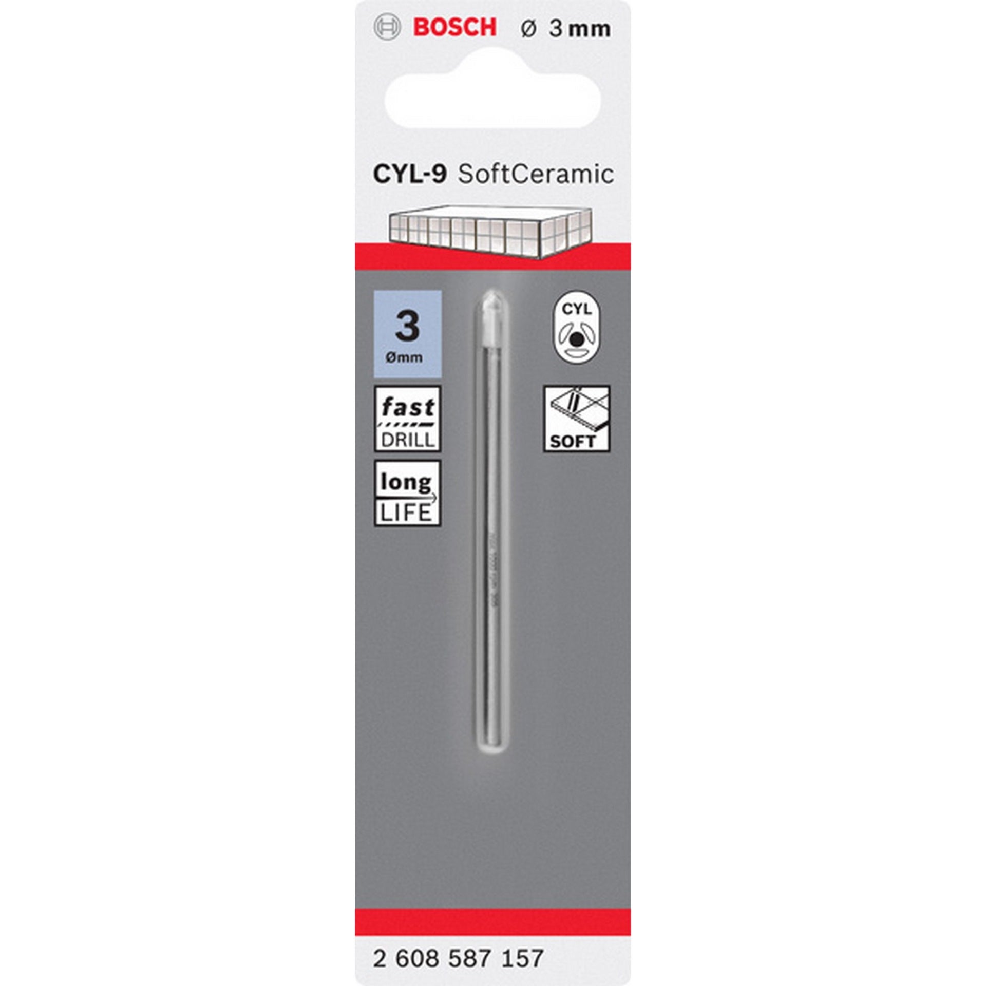 Bosch Fliesenbohrer CYL-9 Ceramic, 3 x 70 mm #2608587157