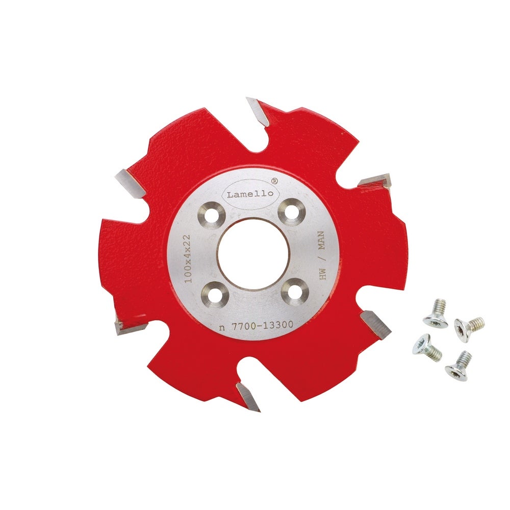 Lamello Nutfräser mit Vorschneider, HW, Ø100x4xØ22 mm, Z2+V4, NL 4 #132000