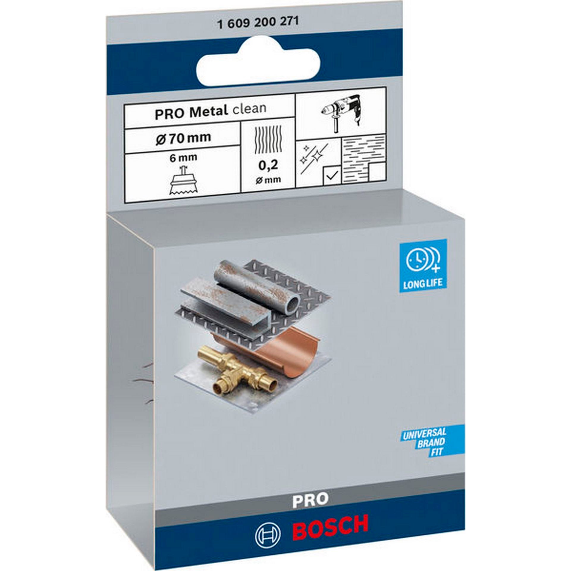 Bosch PRO Metal clean Topfbürste, zylindrischer Schaft, 70 x 0,2 mm #1609200271