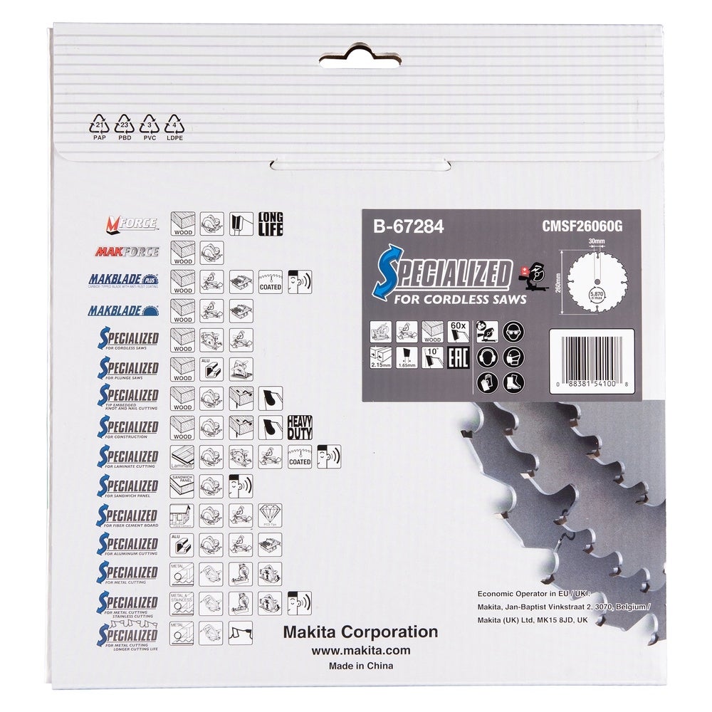Makita Kapp- und Gehrungssägenblatt EFFICUT TCT #B-67284