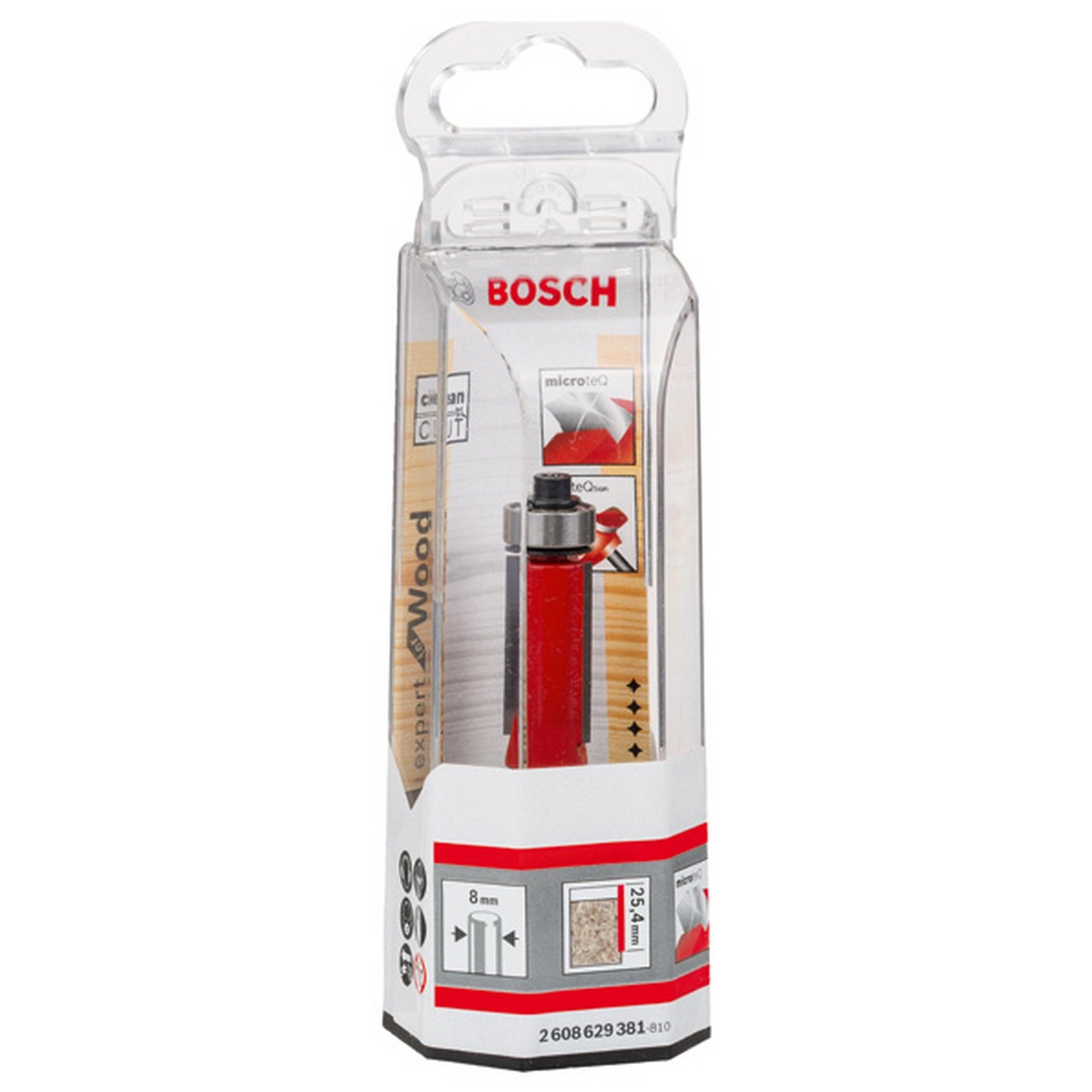 Bosch Bündigfräser Expert for Wood Laminate, unt.Kugellager, D 12,7mm, L 25,4mm, S 8mm #2608629381