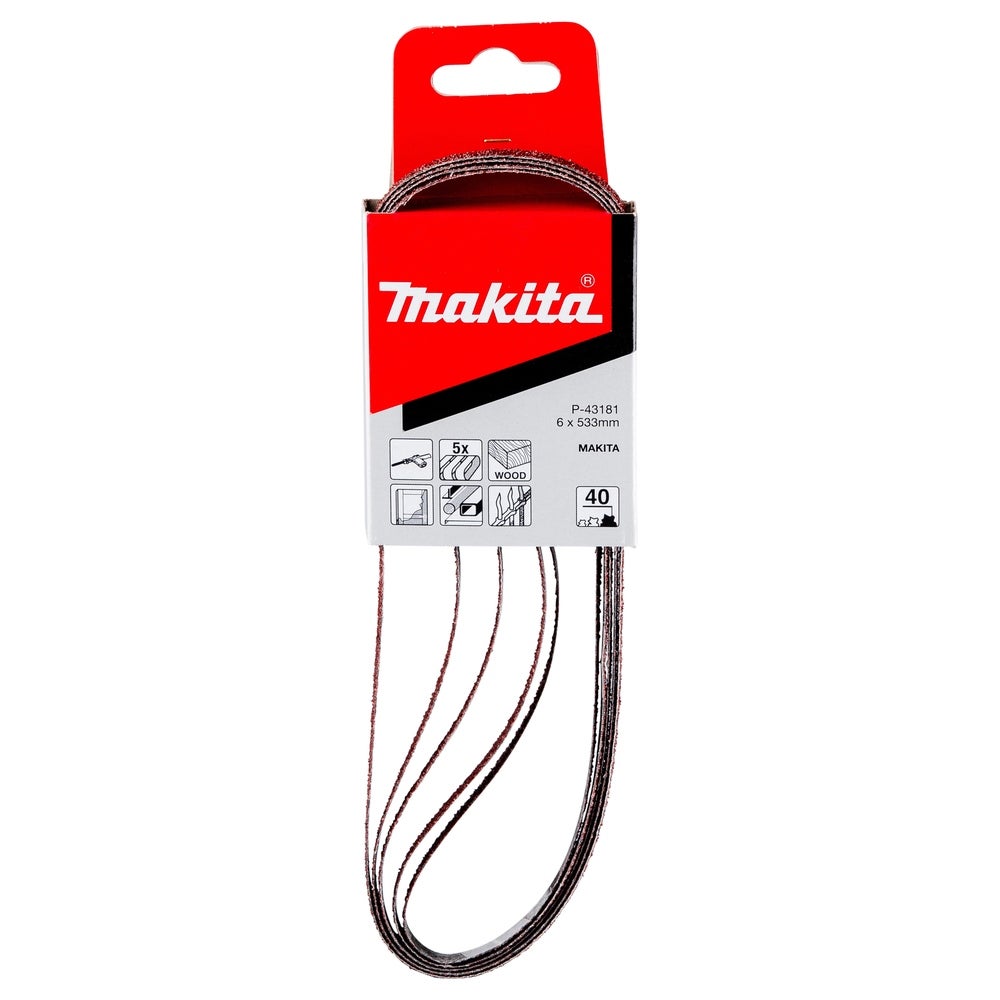 Makita Schleifband 6 x 533 mm, K40, 5 Stk. #P-43181