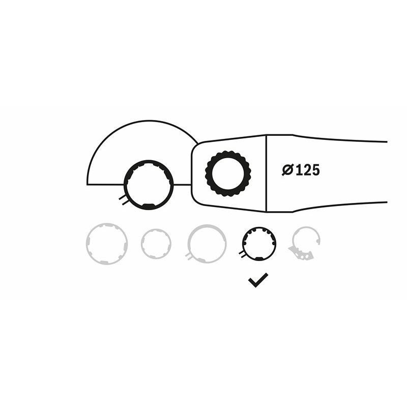 Bosch Schutzhaube ohne Deckblech, 125 mm, Schraubverschluss mit Codierung #1619P06548