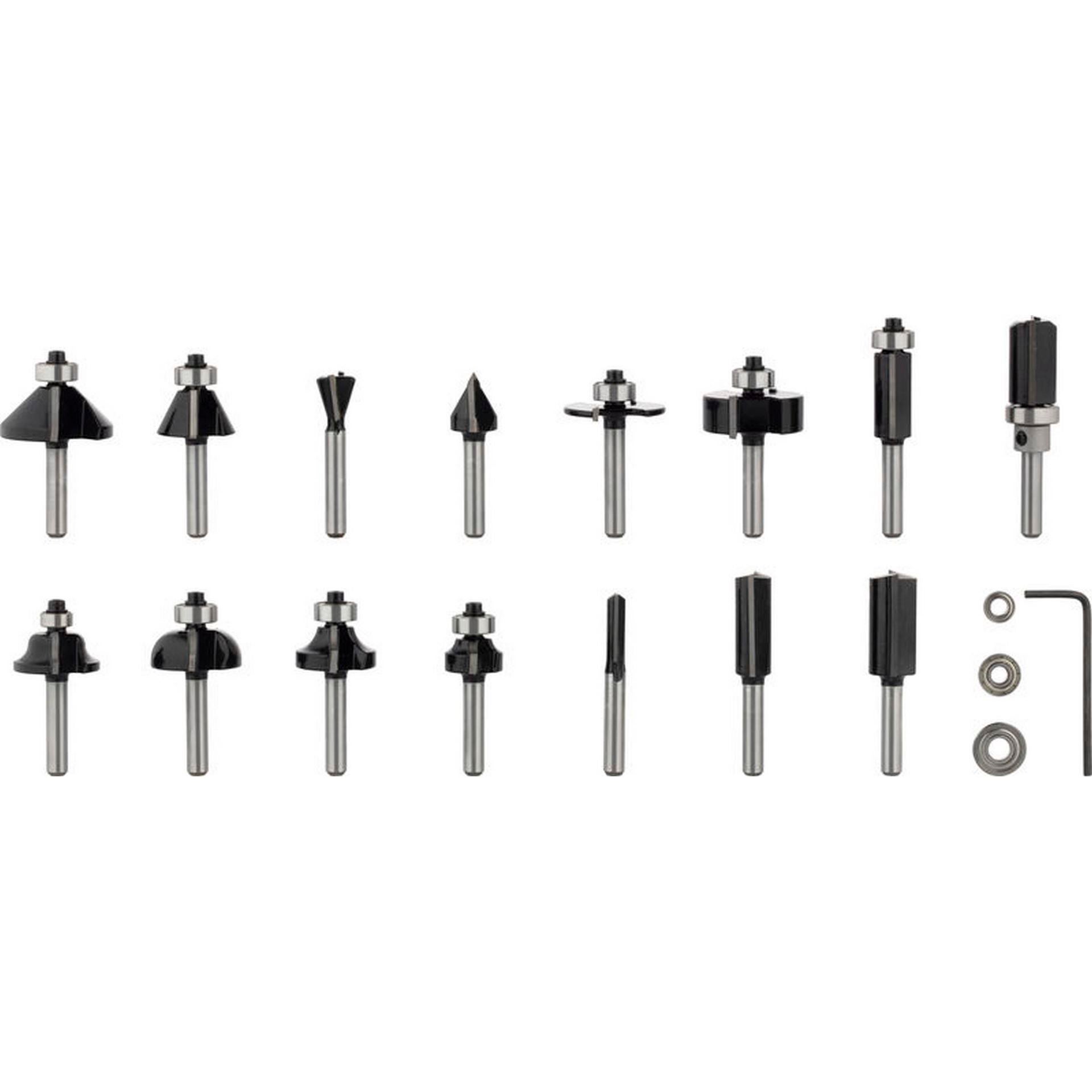 Bosch PRO Fräser-Set gemischt, Schaft 1/4", 15-tlg. #2607017473
