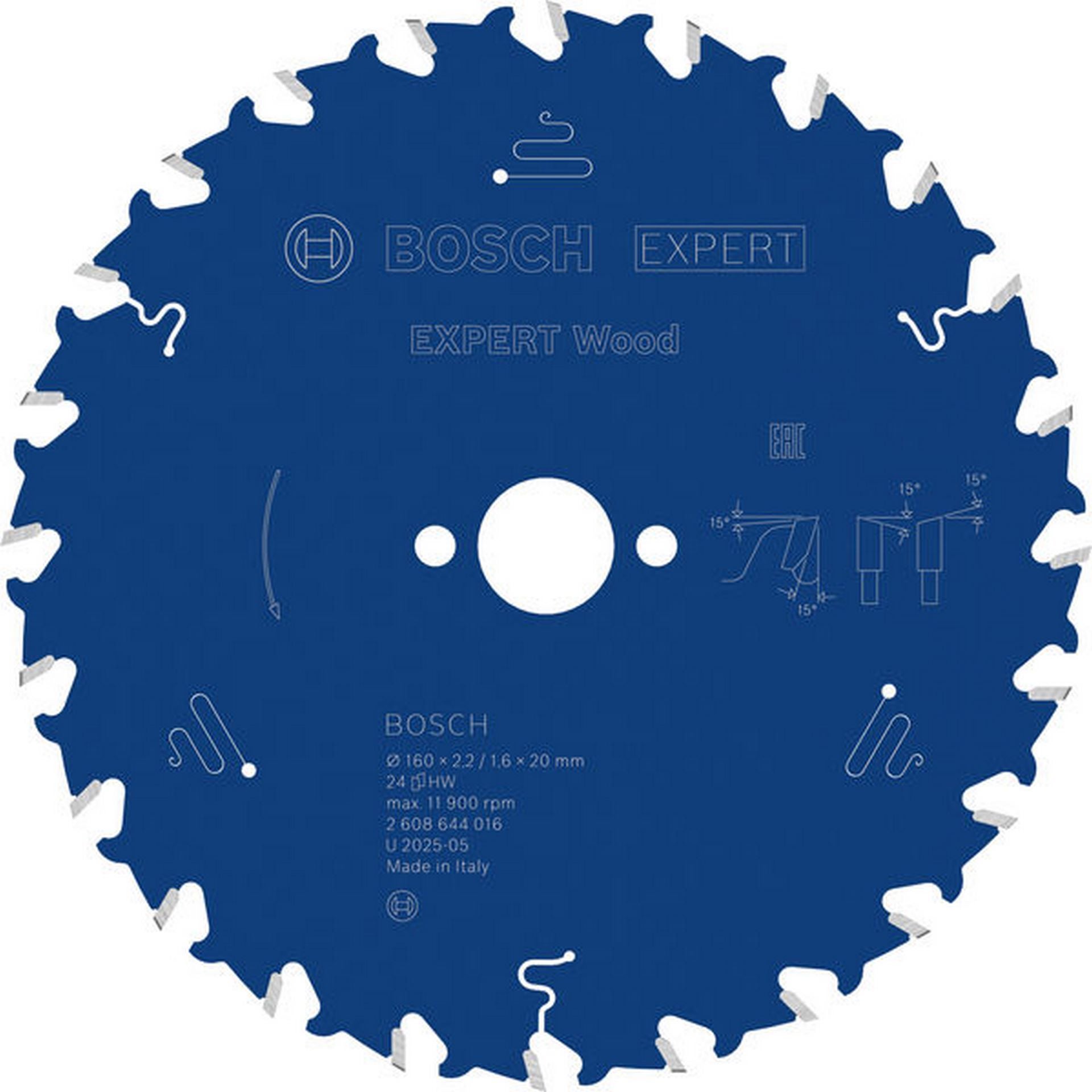 Bosch EXPERT Wood Kreissägeblatt, 160x2,2/1,6x20 mm, Z24 #2608644016