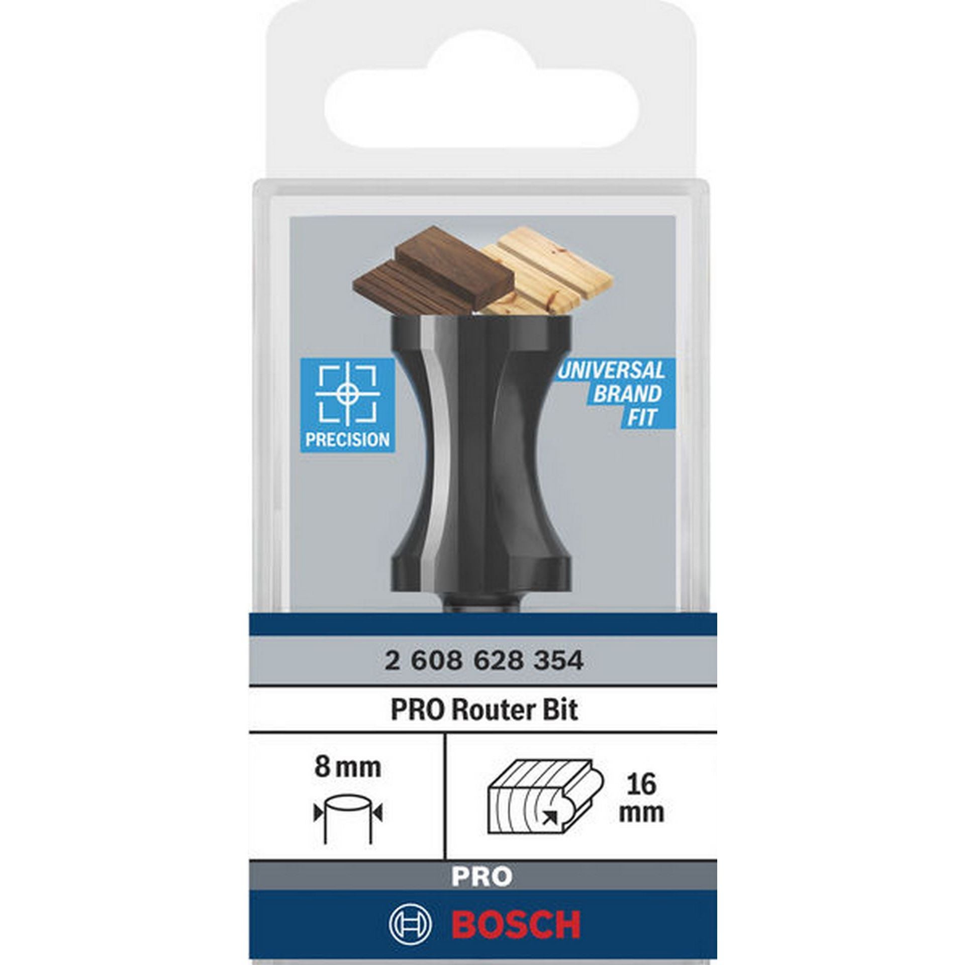 Bosch PRO Halbstabfräser, R 16 mm, S 8 mm #2608628354