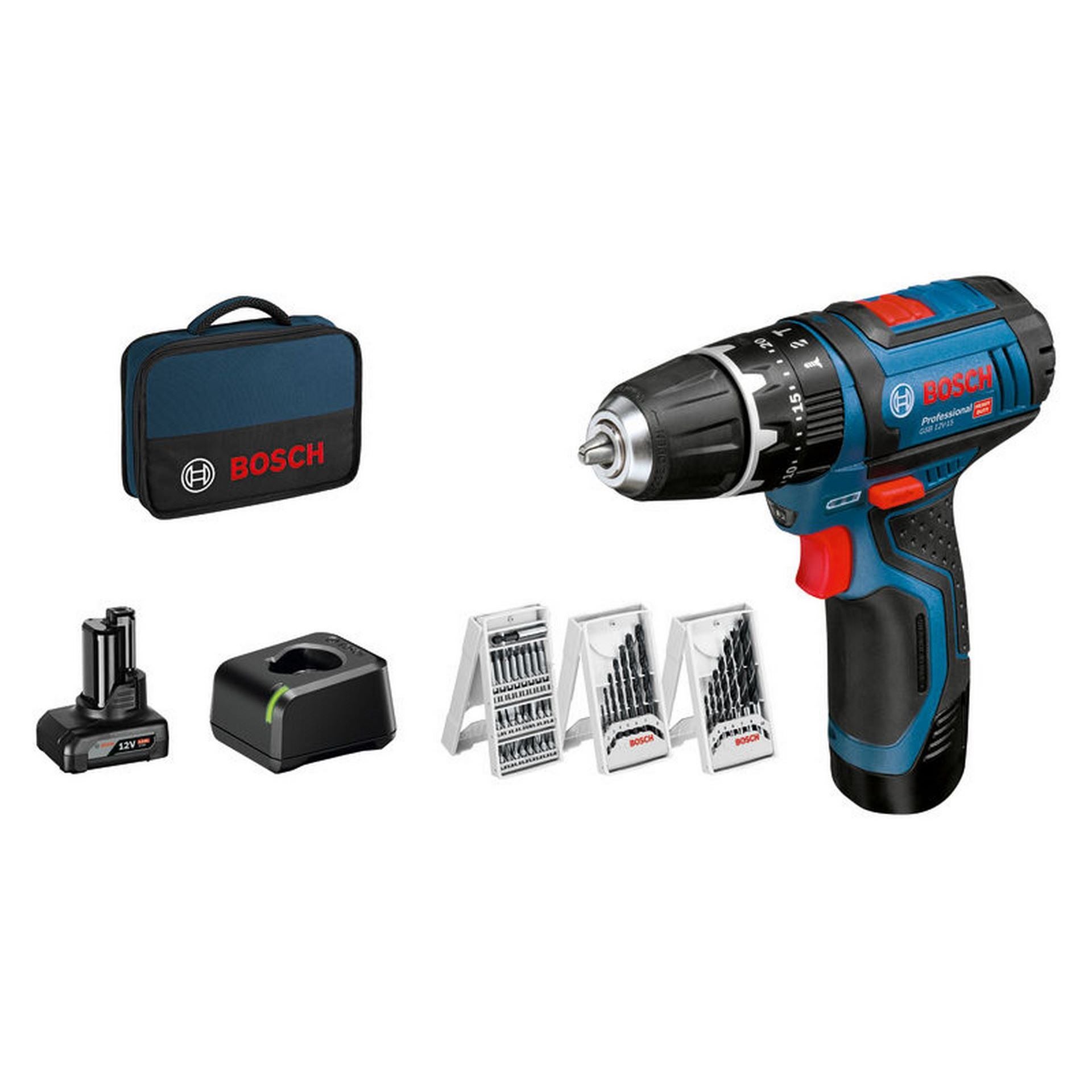 Bosch Akku-Schlagbohrschrauber GSB 12V-15, 1 x Akku GBA 12V 4.0Ah #06019B690G