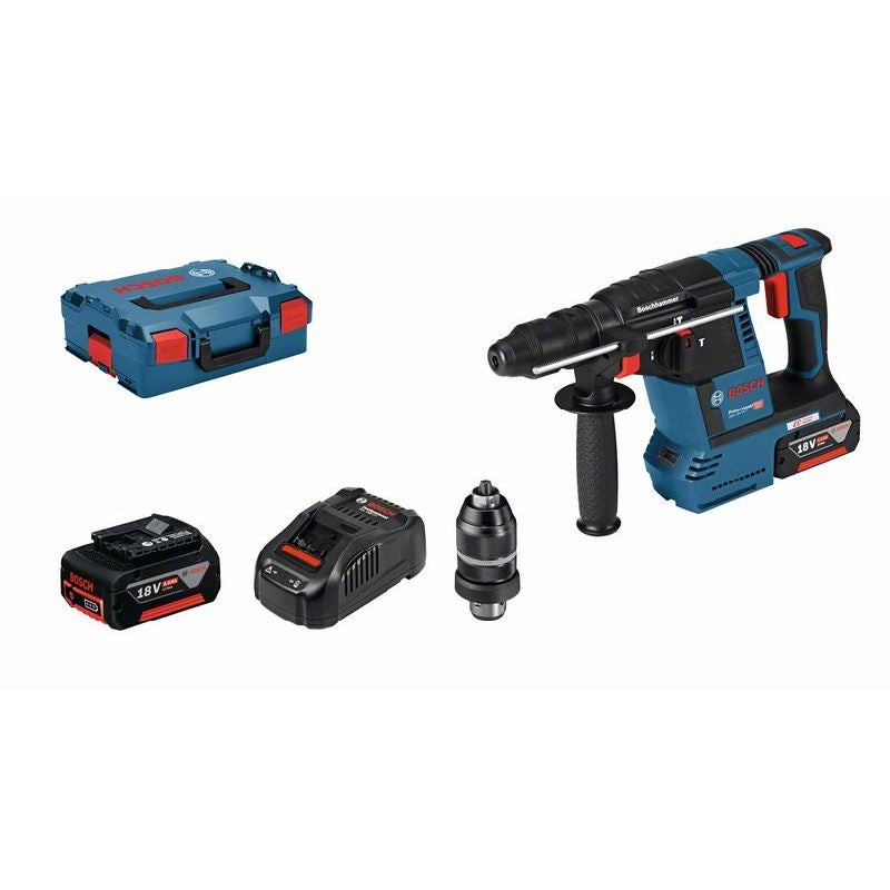 Bosch Akku-Bohrhammer mit SDS plus GBH 18V-26F, 2 x Akku GBA 18V 5.0Ah in L-BOXX #0611910007