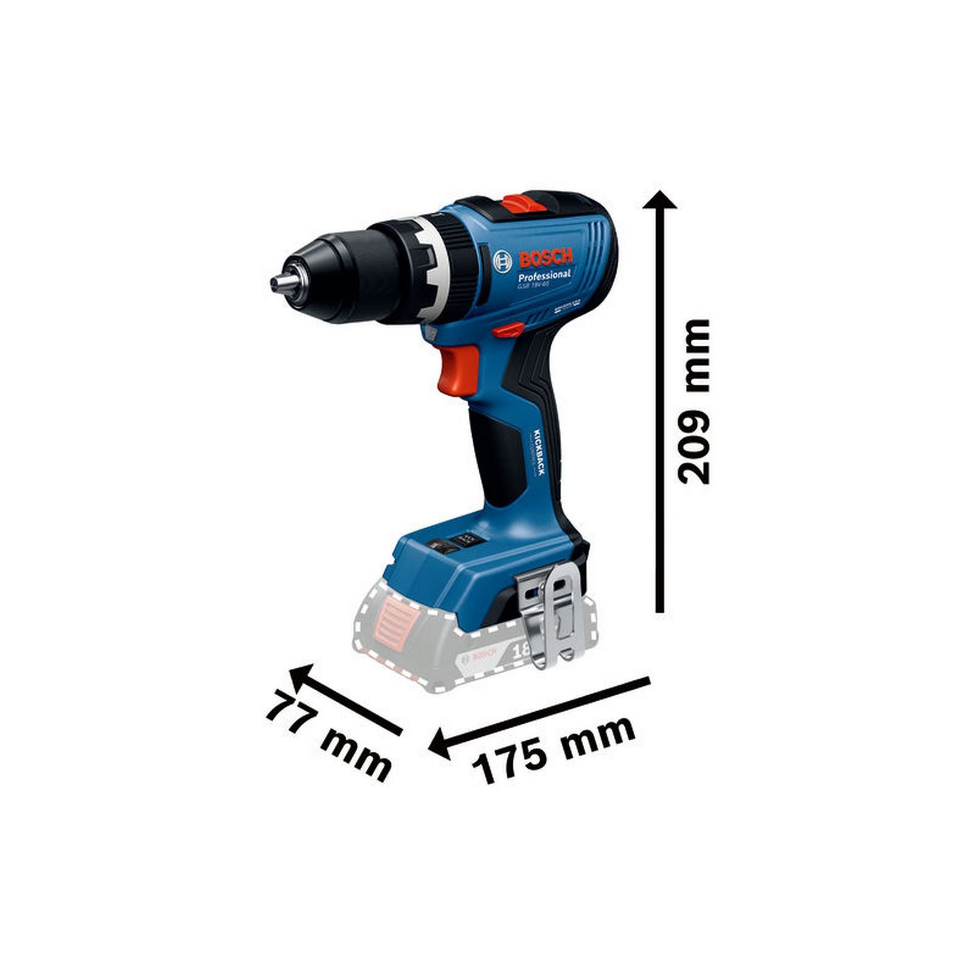 Bosch GSB 18V-65 + GWS 18V-8 + 2x GBA 4.0Ah + GAL 18V-40 + RAF BAG #0615A5008Z