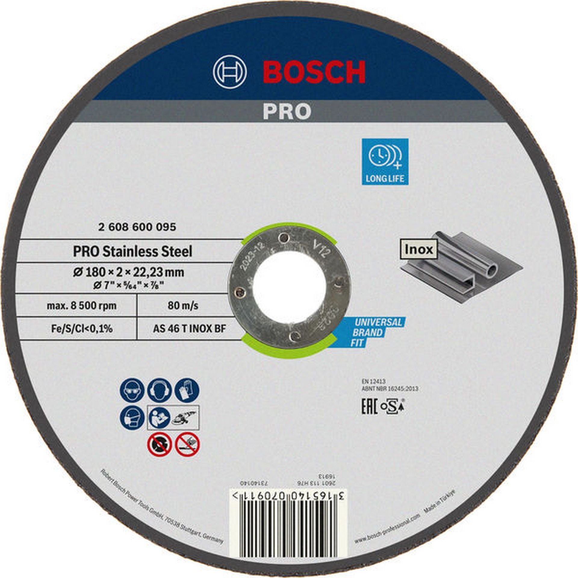 Bosch PRO Stainless Steel Trennscheibe, 180 x 2 x 22,23 mm #2608600095