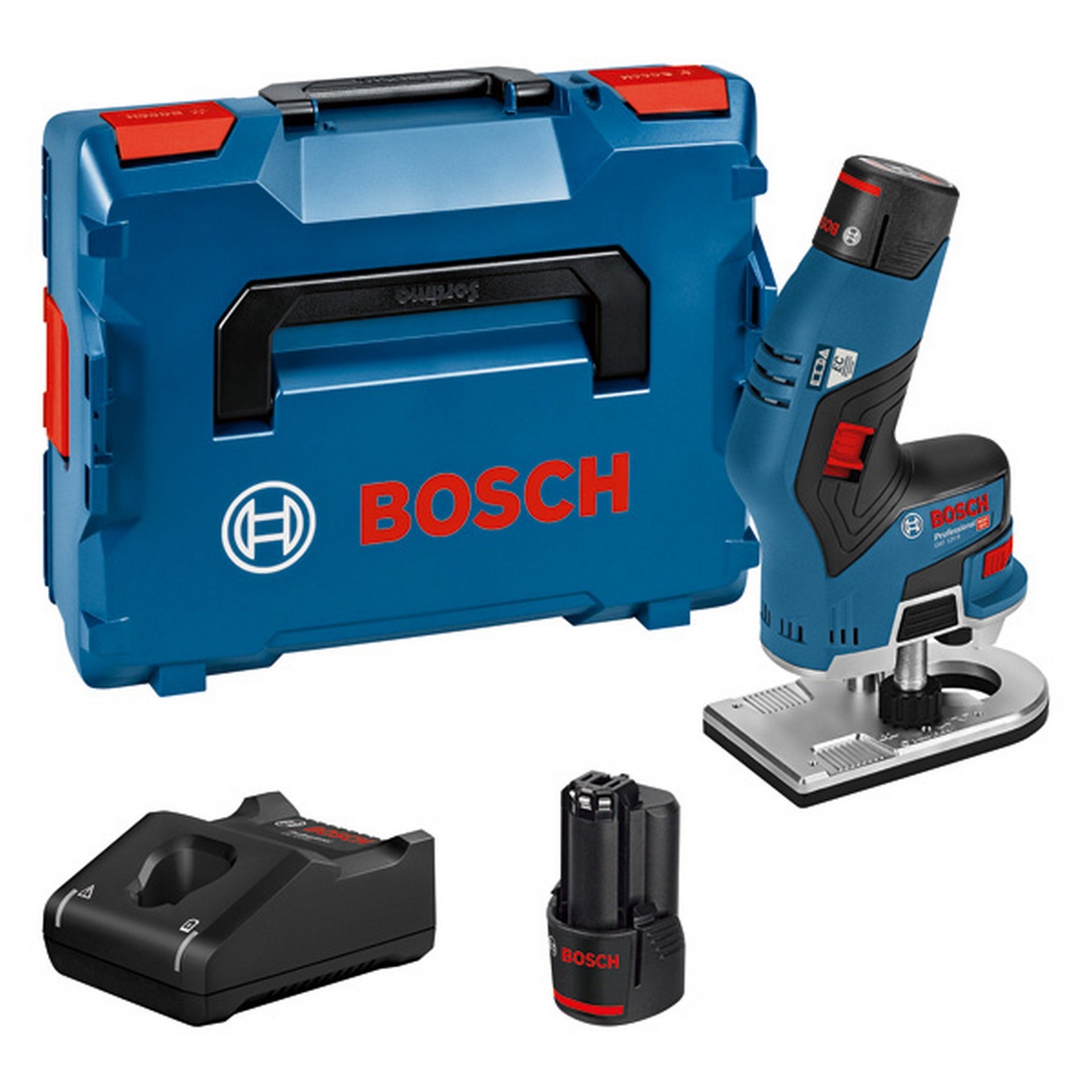 Bosch Akku-Kantenfräse GKF 12V-8, 2 x Akku GBA 12V 3.0Ah in L-BOXX #06016B0000