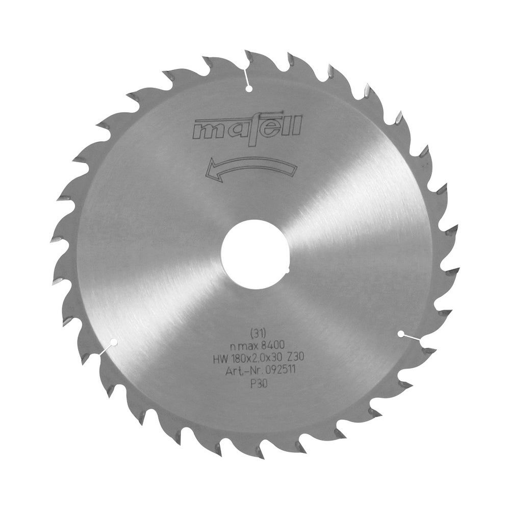 Mafell Sägeblatt-HM, 180 x 1,2/2,0 x 30 mm, Z 30, WZ #092511