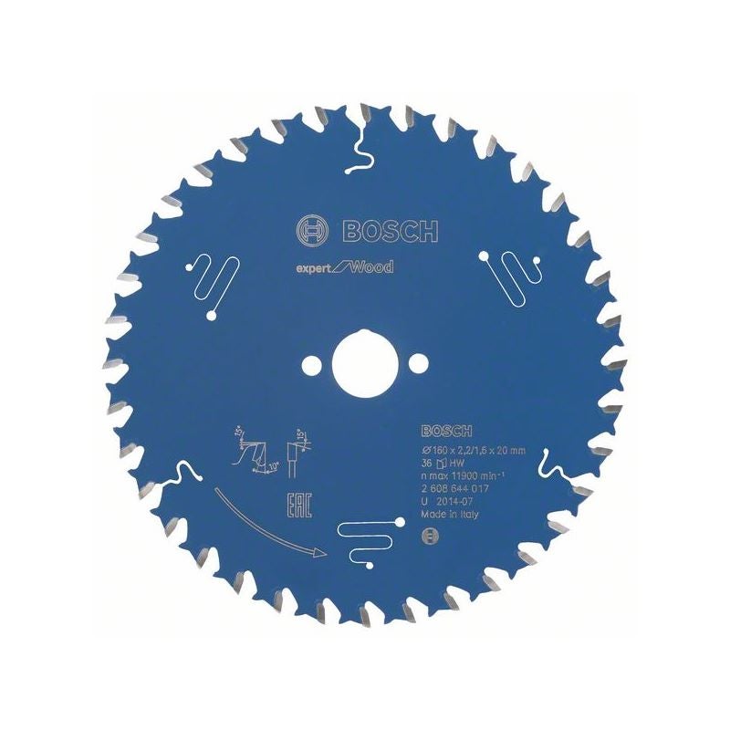 Bosch EXPERT Wood Kreissägeblatt, 160x2,2/1,6x20 mm, Z36 #2608644017